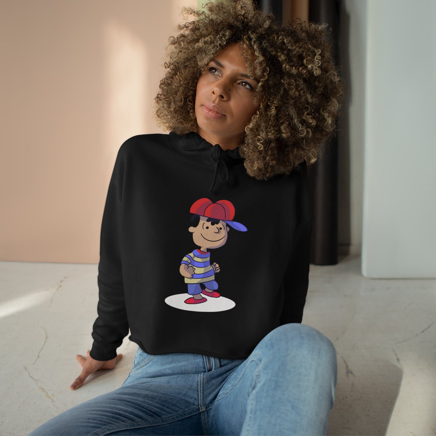 Ness Brown Dance Crop Hoodie