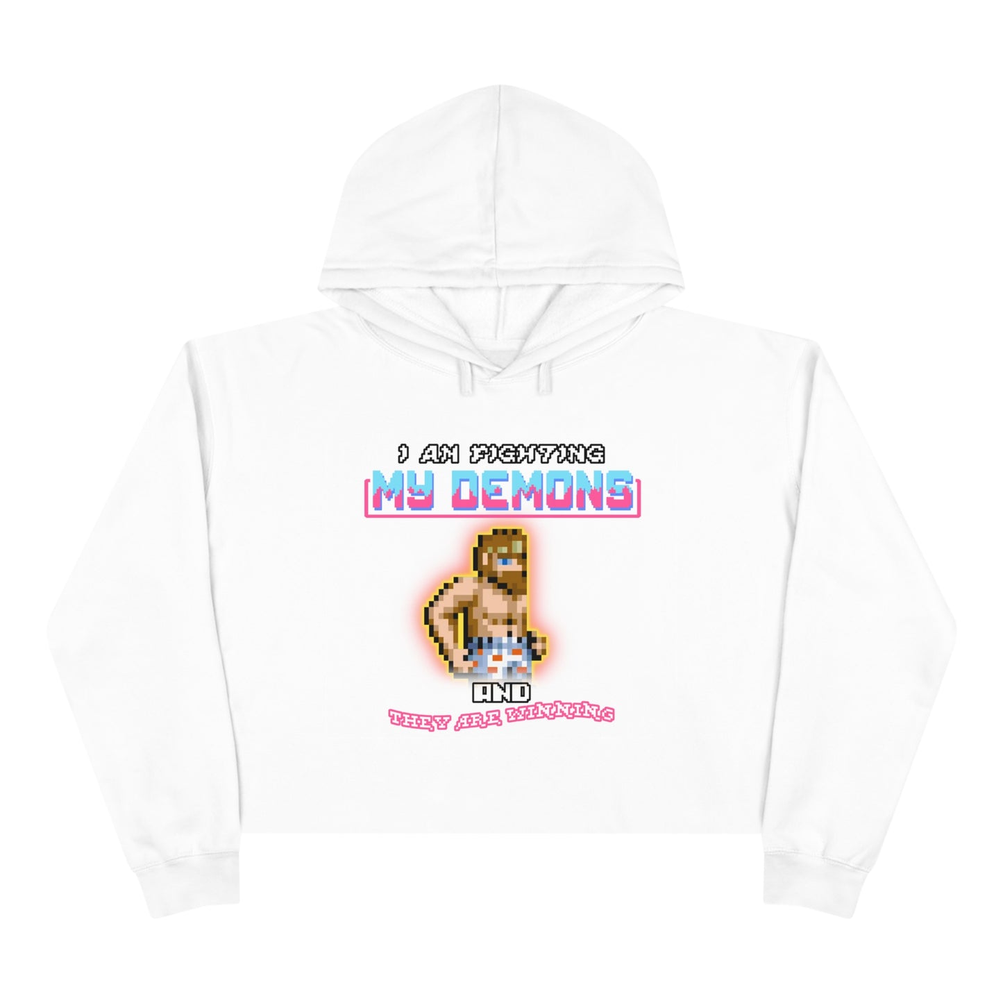 Women's Crop Hoodie - Fighting my demons