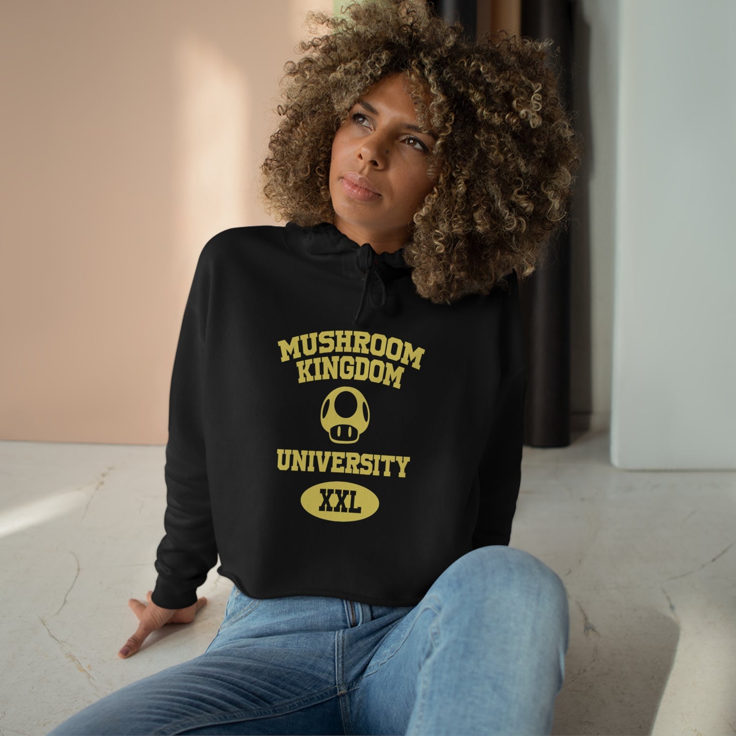 Mushroom Kingdom University Cropped Hoodie