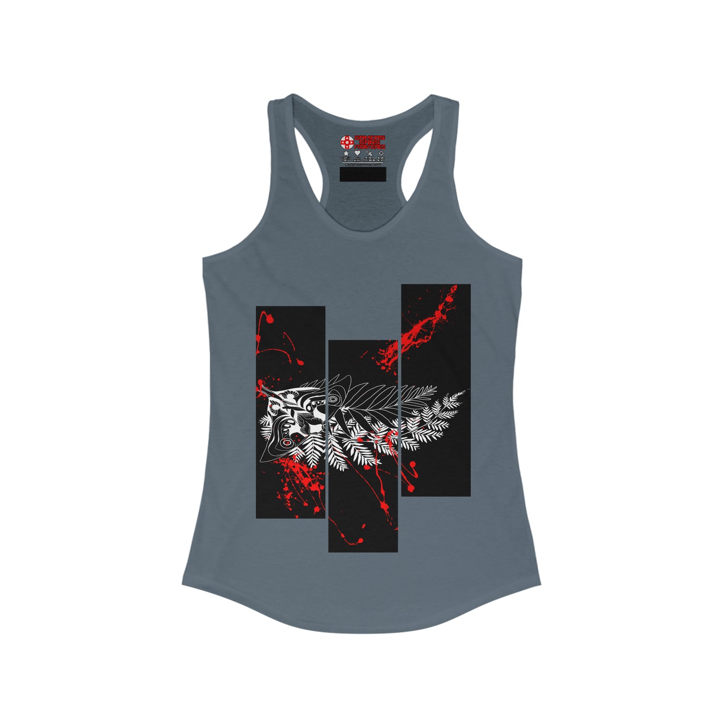 Women's Racerback tank - Moth Tattoo White