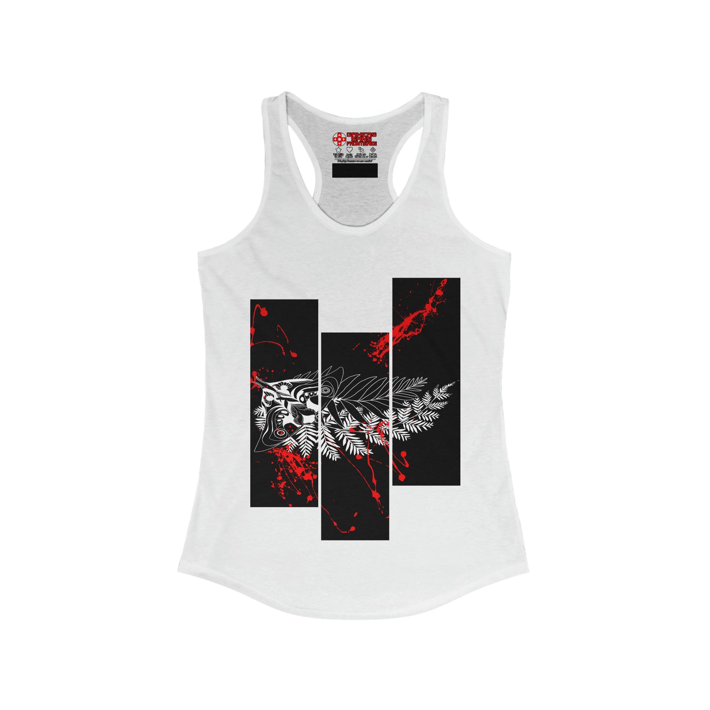 Women's Racerback tank - Moth Tattoo White