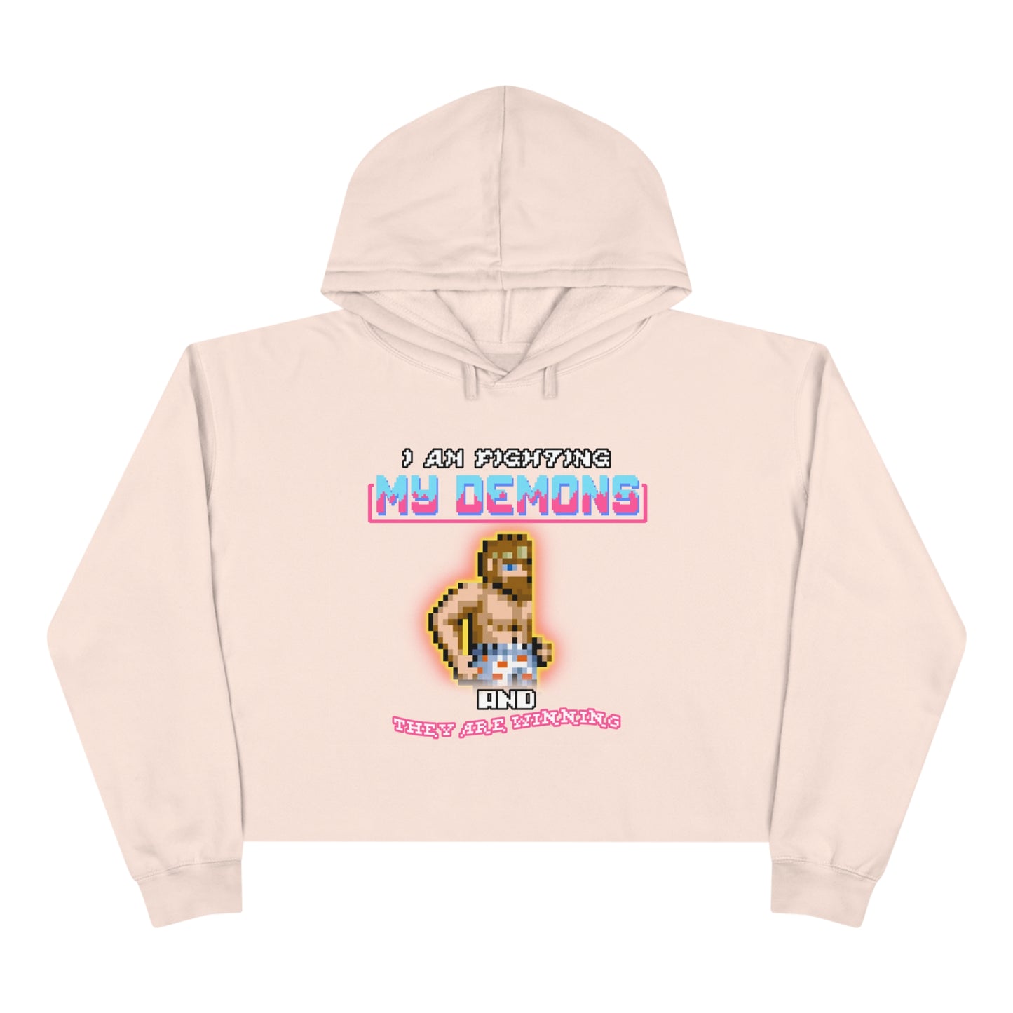 Women's Crop Hoodie - Fighting my demons