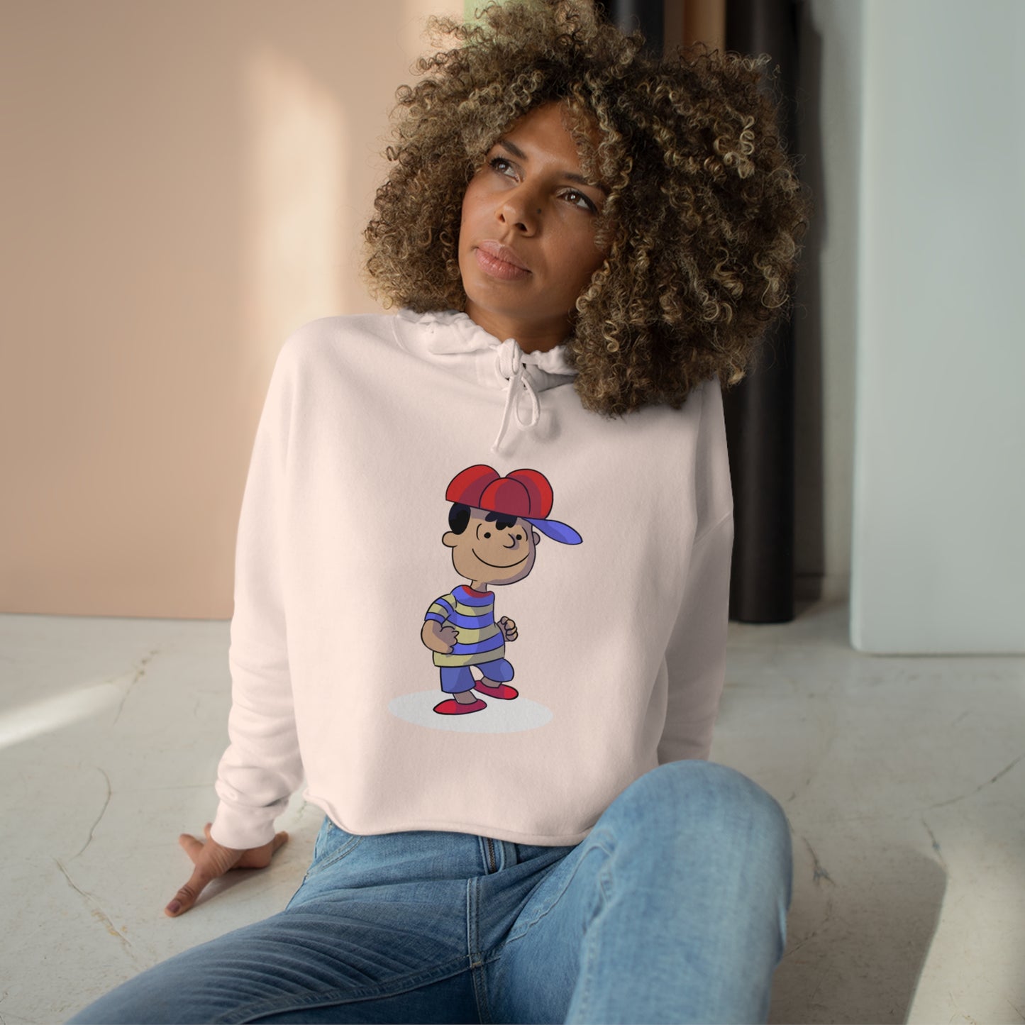 Ness Brown Dance Crop Hoodie