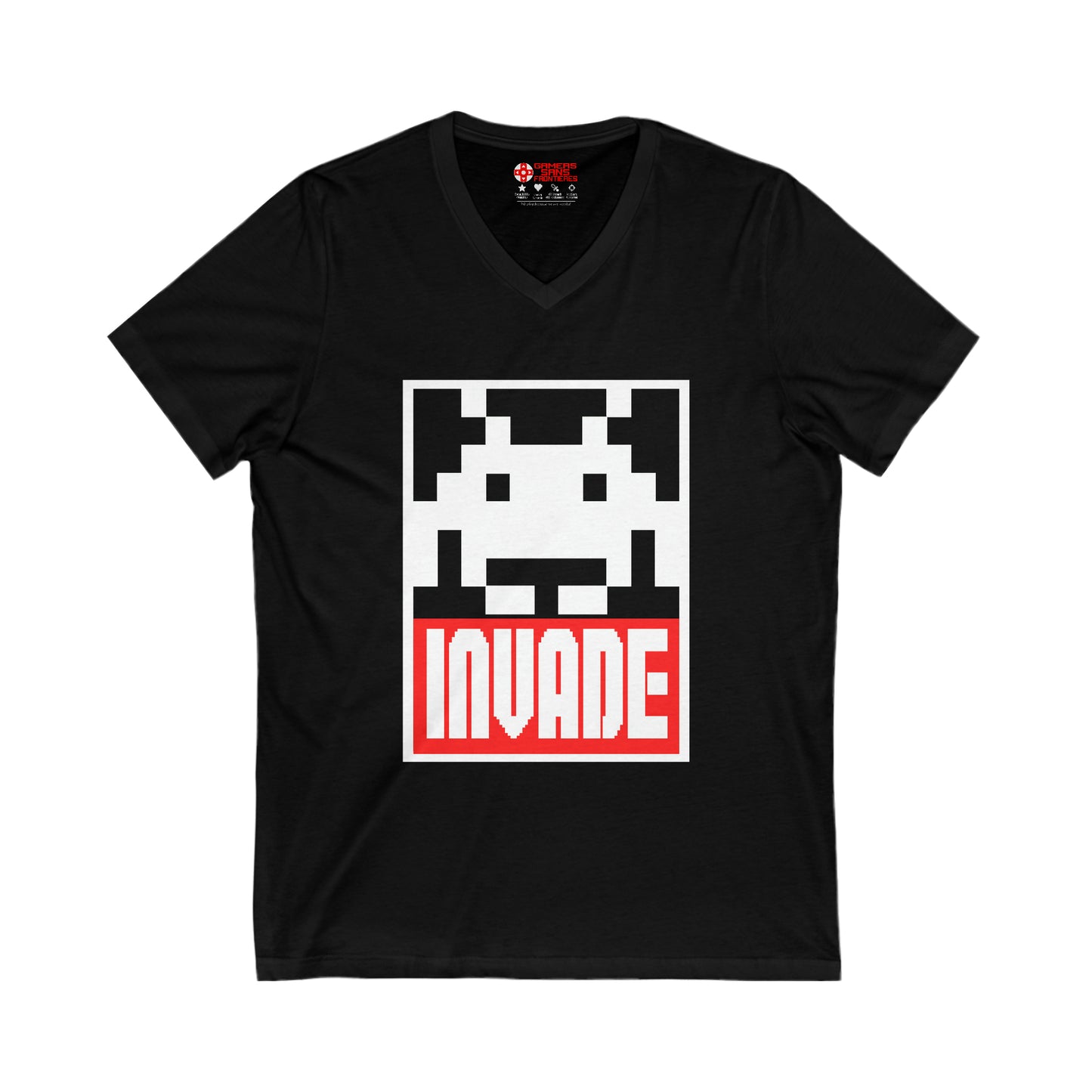 Space Invaders Men's V Tee - Invade & Obey