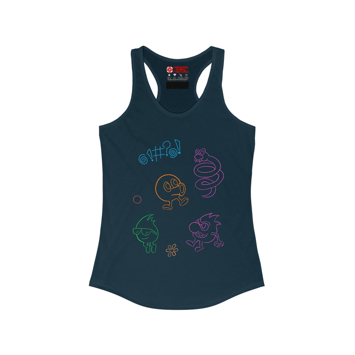 Women's Racerback Tank - Neon Q-Bert