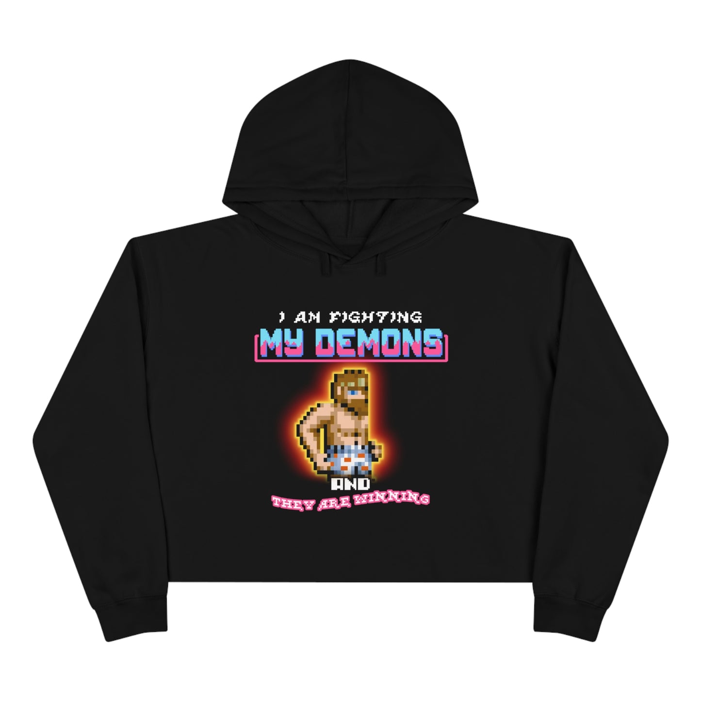 Women's Crop Hoodie - Fighting my demons