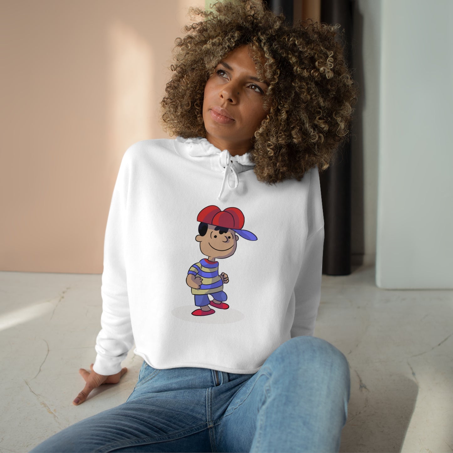 Ness Brown Dance Crop Hoodie