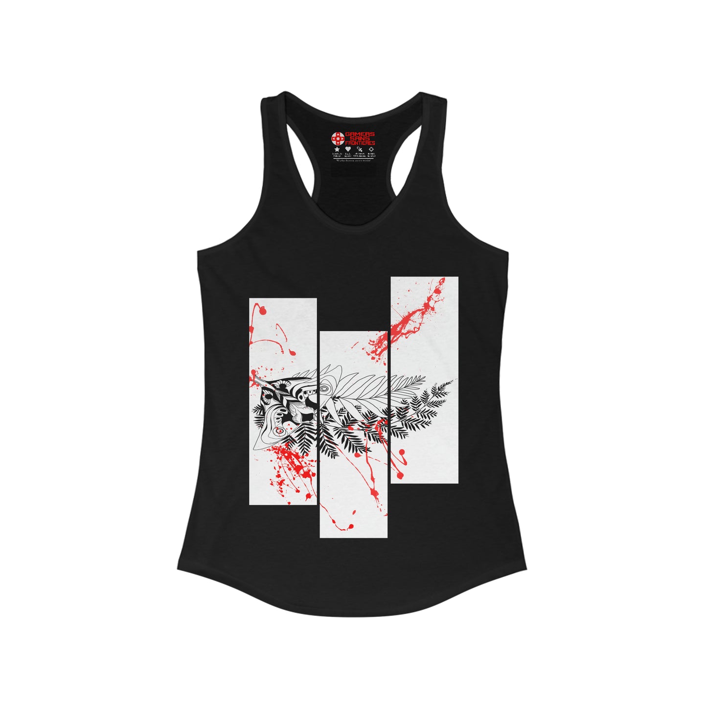 Women's Racerback Tank - Moth Tattoo Black