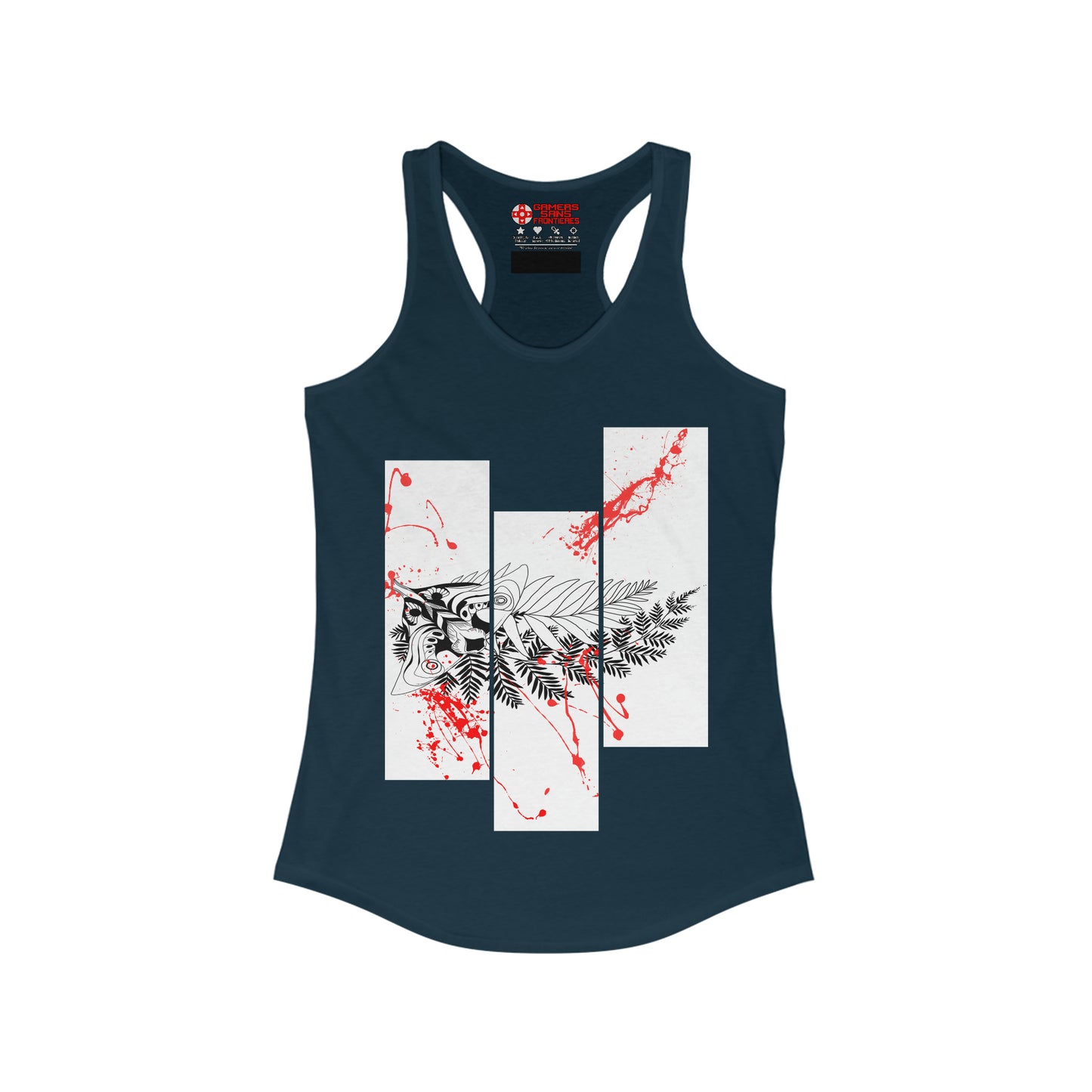 Women's Racerback Tank - Moth Tattoo Black
