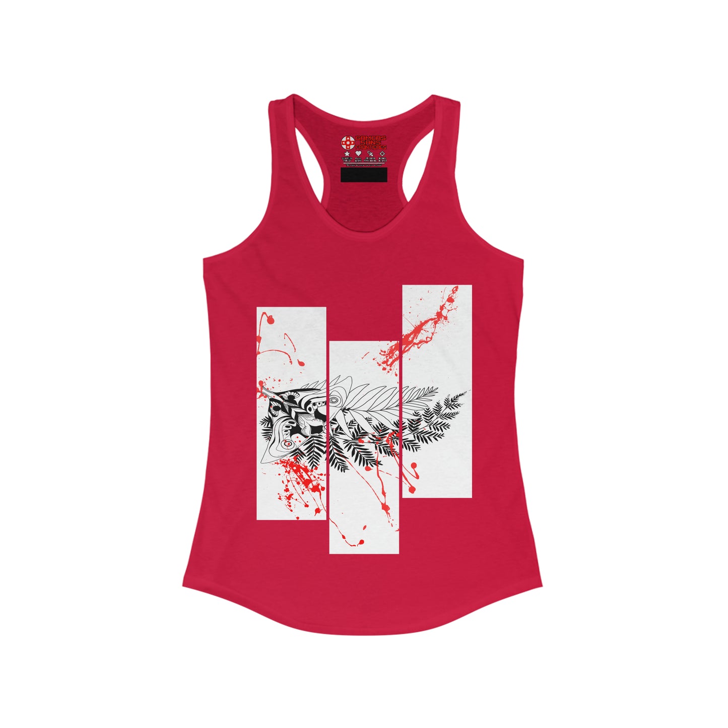 Women's Racerback Tank - Moth Tattoo Black