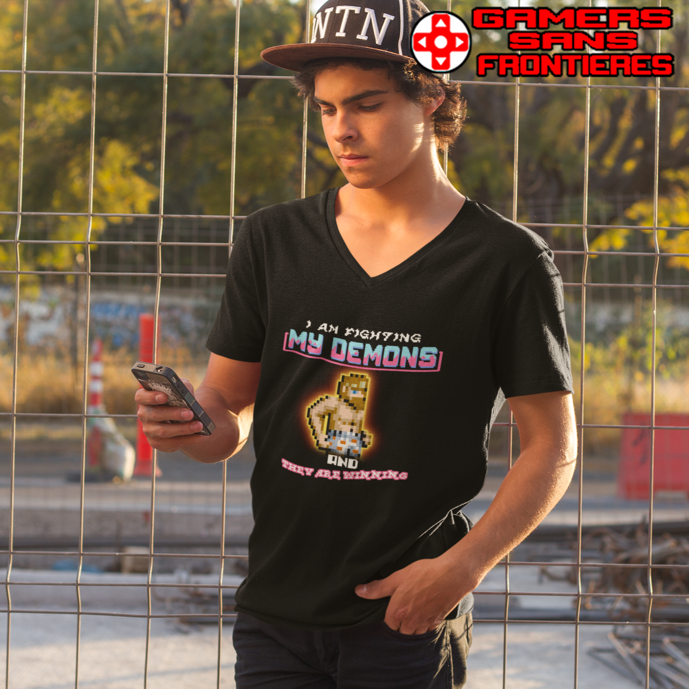 Men's V Tee - Fighting my demons