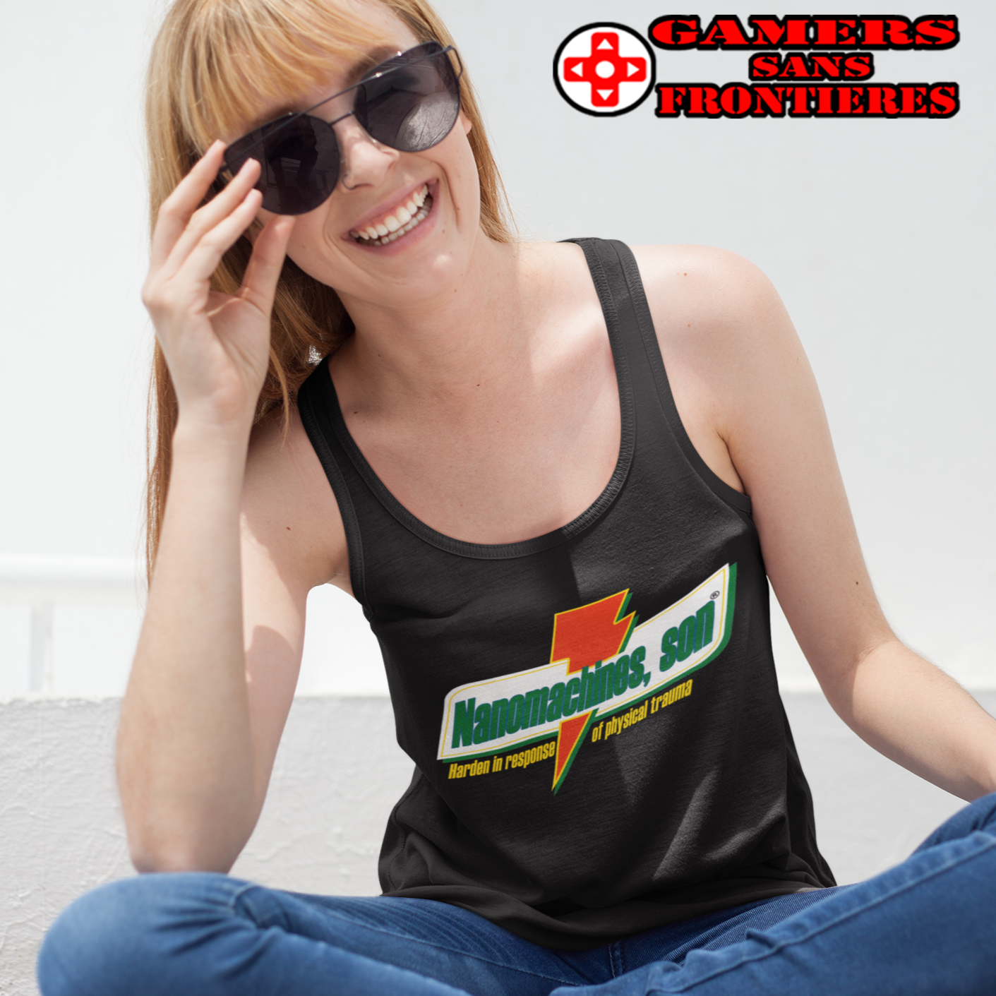 Women's Racerback Tank - Nanomachines, son