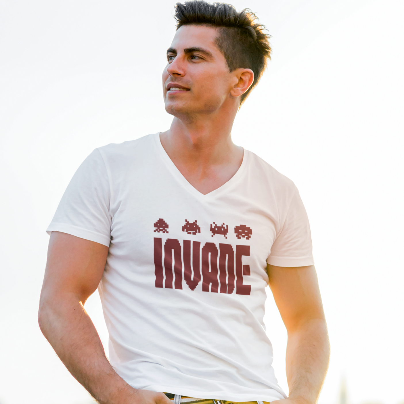 Space Invaders Men's V Tee - Invasion