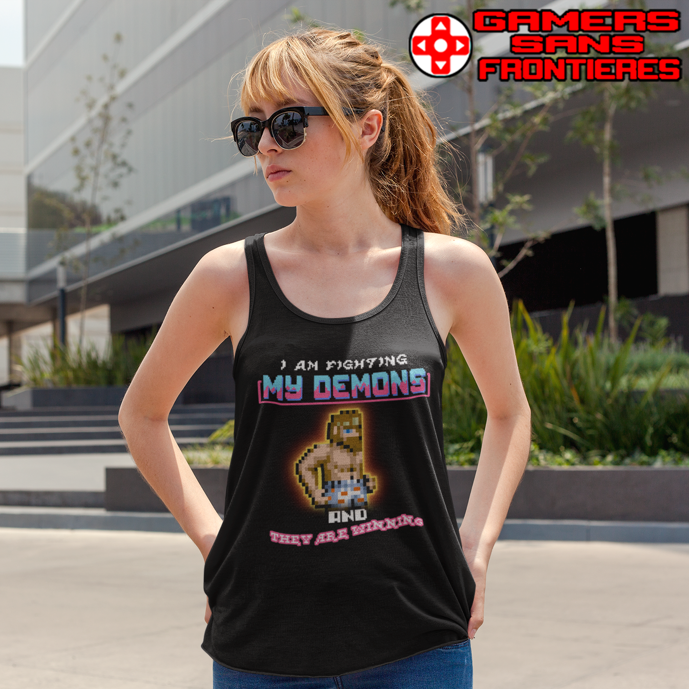 Women's Racerback Tank - Fighting my demons