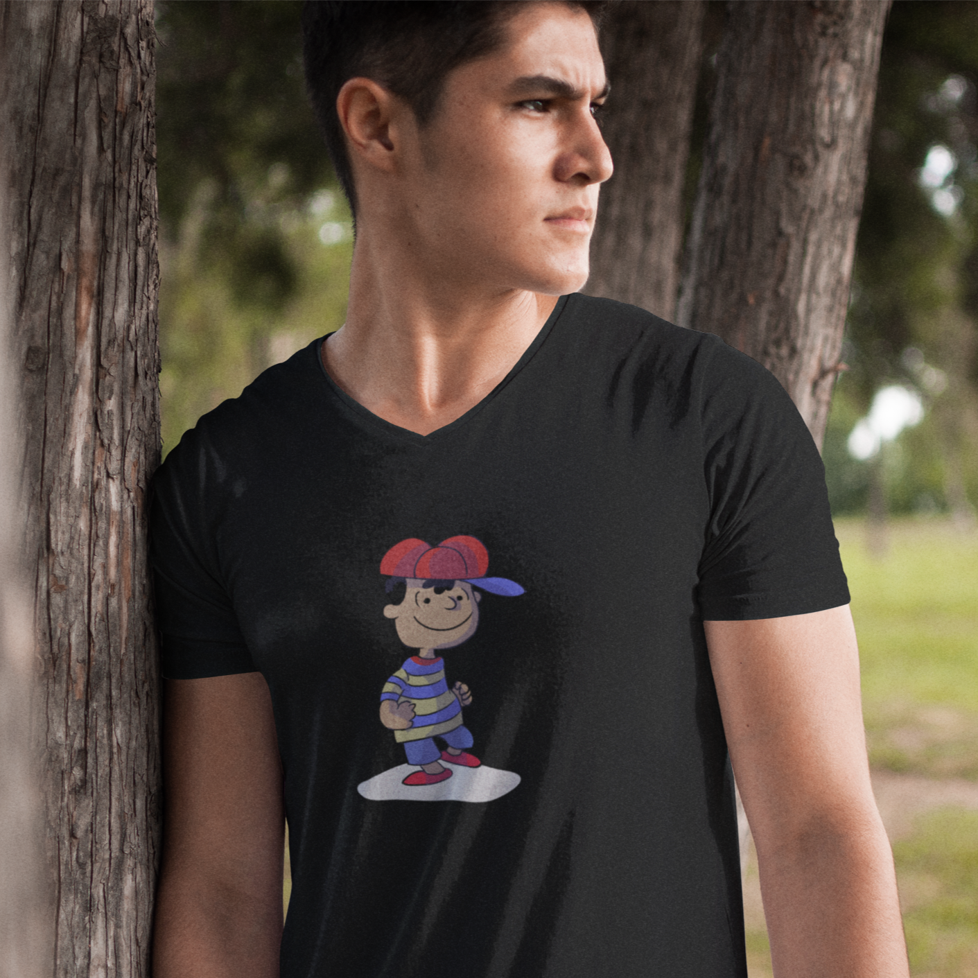 EarthBound Men's V Tee - Ness Brown Dance