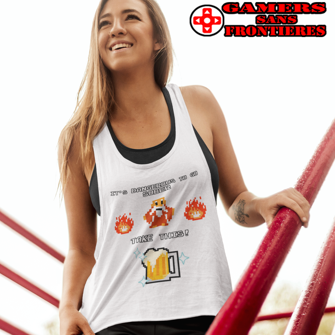 Women's Racerback Tank - It's Dangerous to go Sober