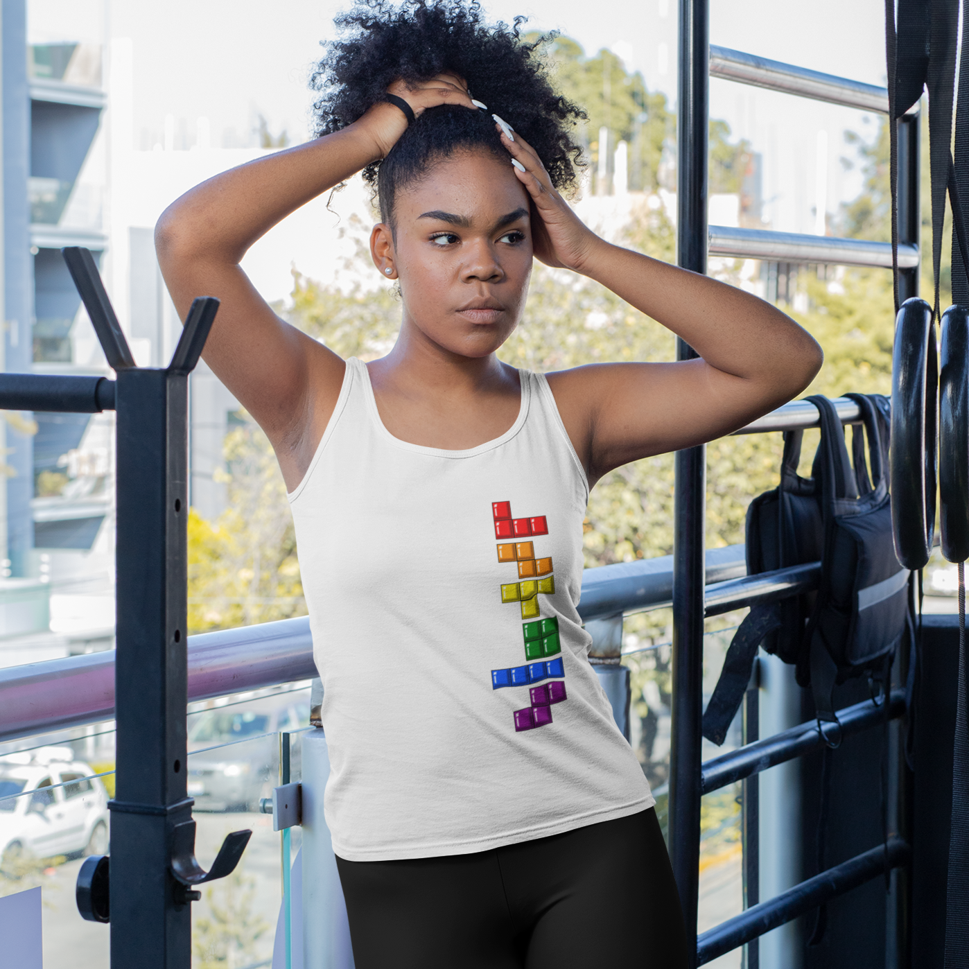 Women's Racerback Tank - Blocks' Diversity