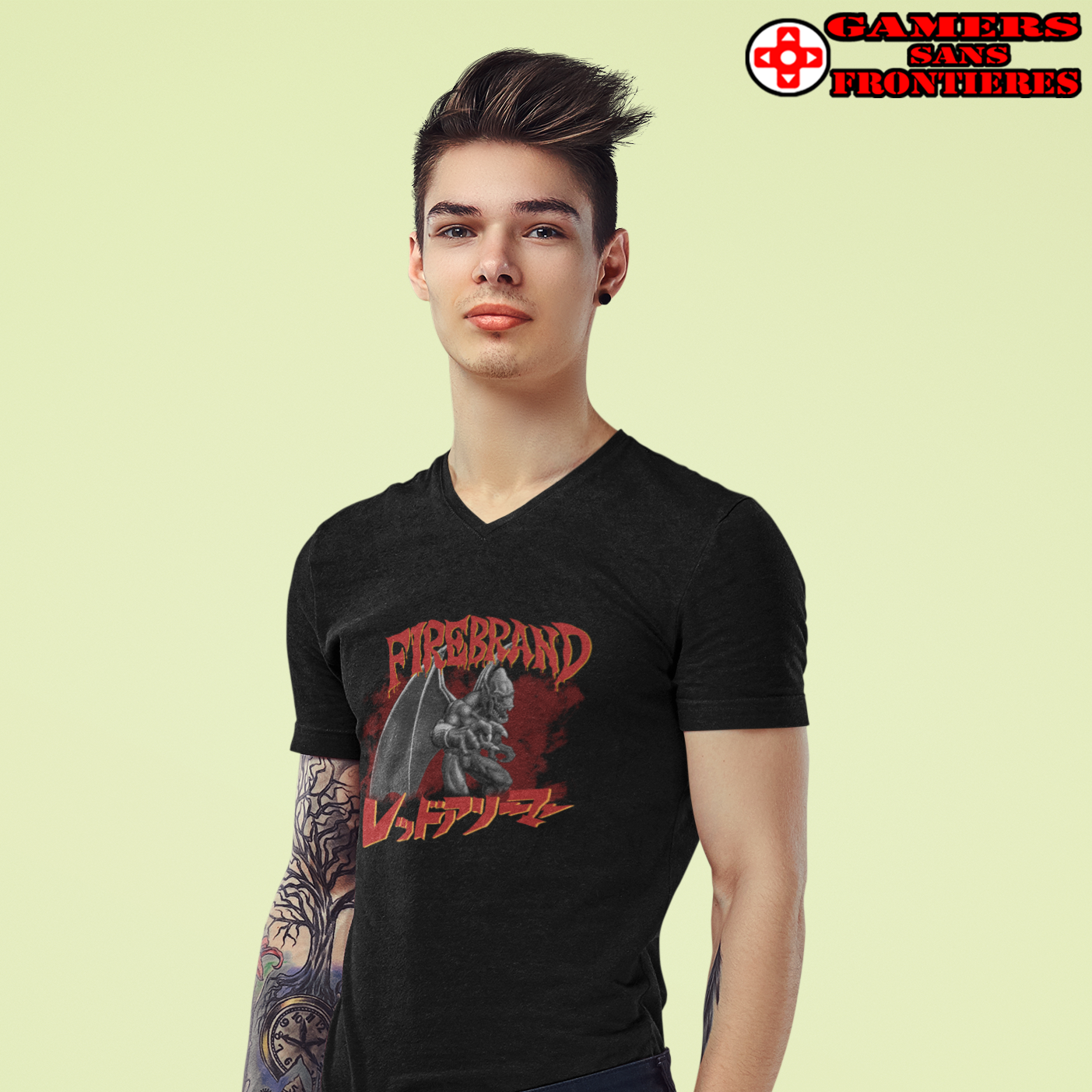 Demon's Crest Men's V Tee – Fireborn