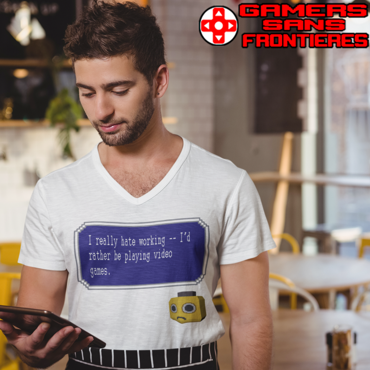 Men's V Tee - I Really Hate Working