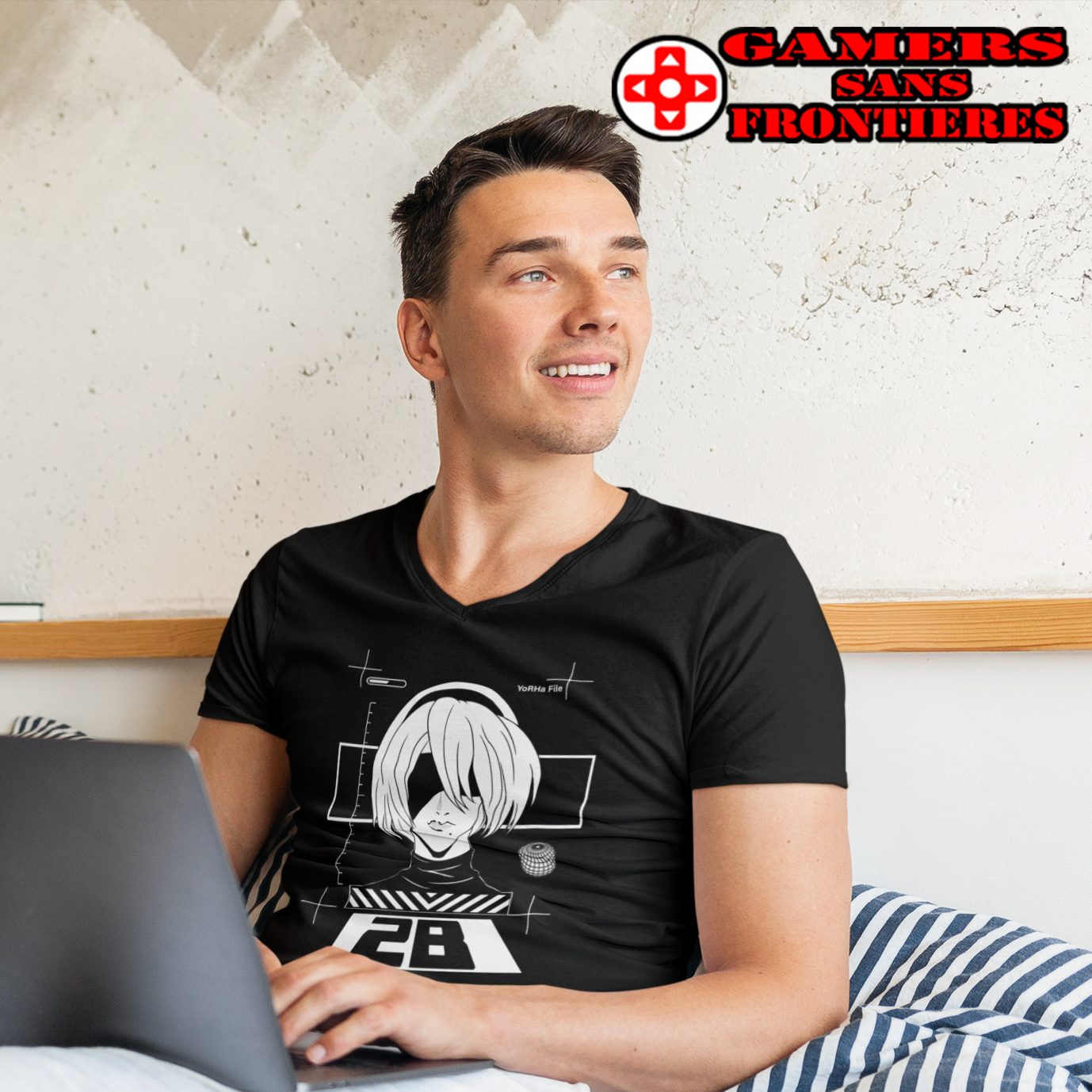 Nier: Automata Men's V Tee - 2B file
