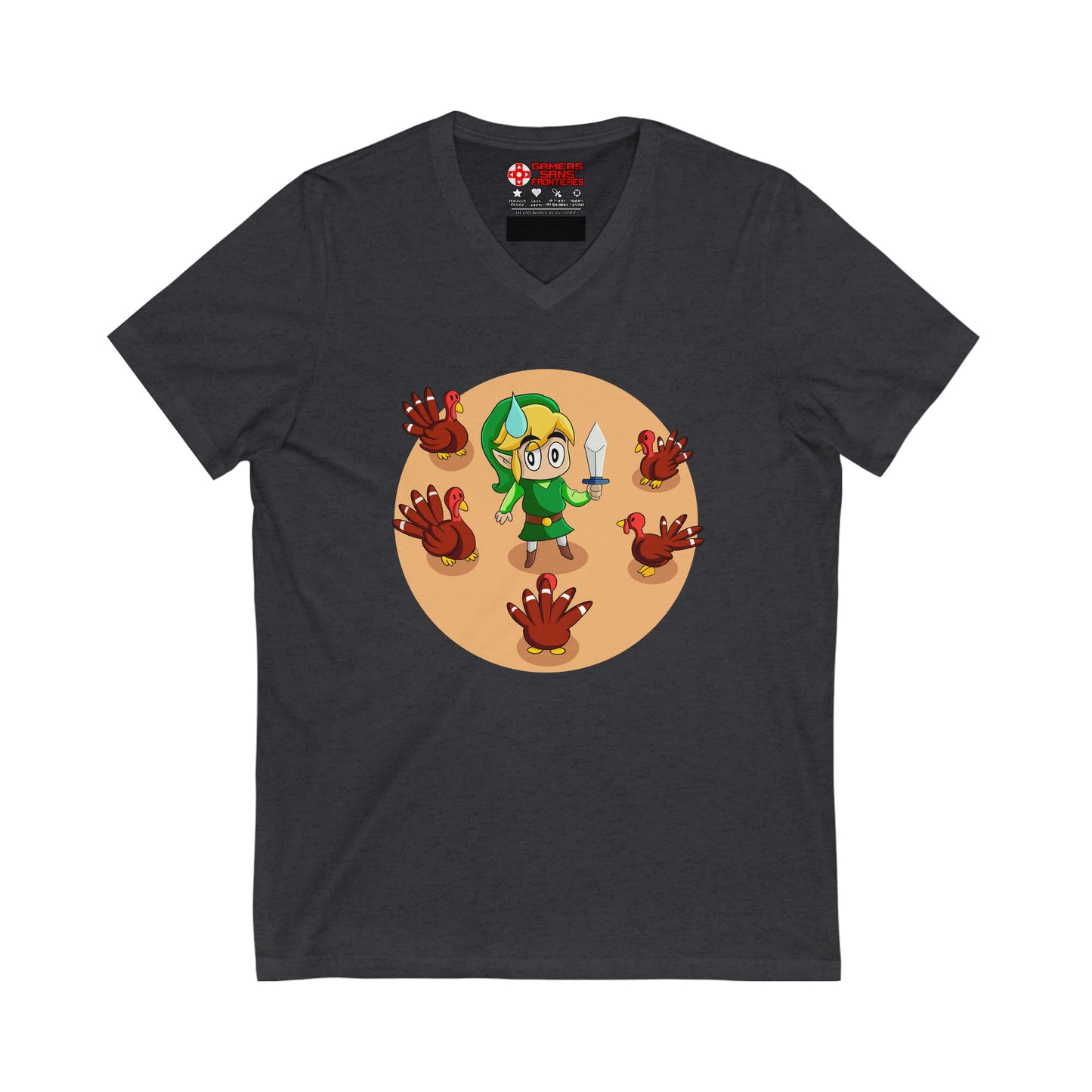 The Legend of Zelda Men's V Tee - The Legend of Gobble