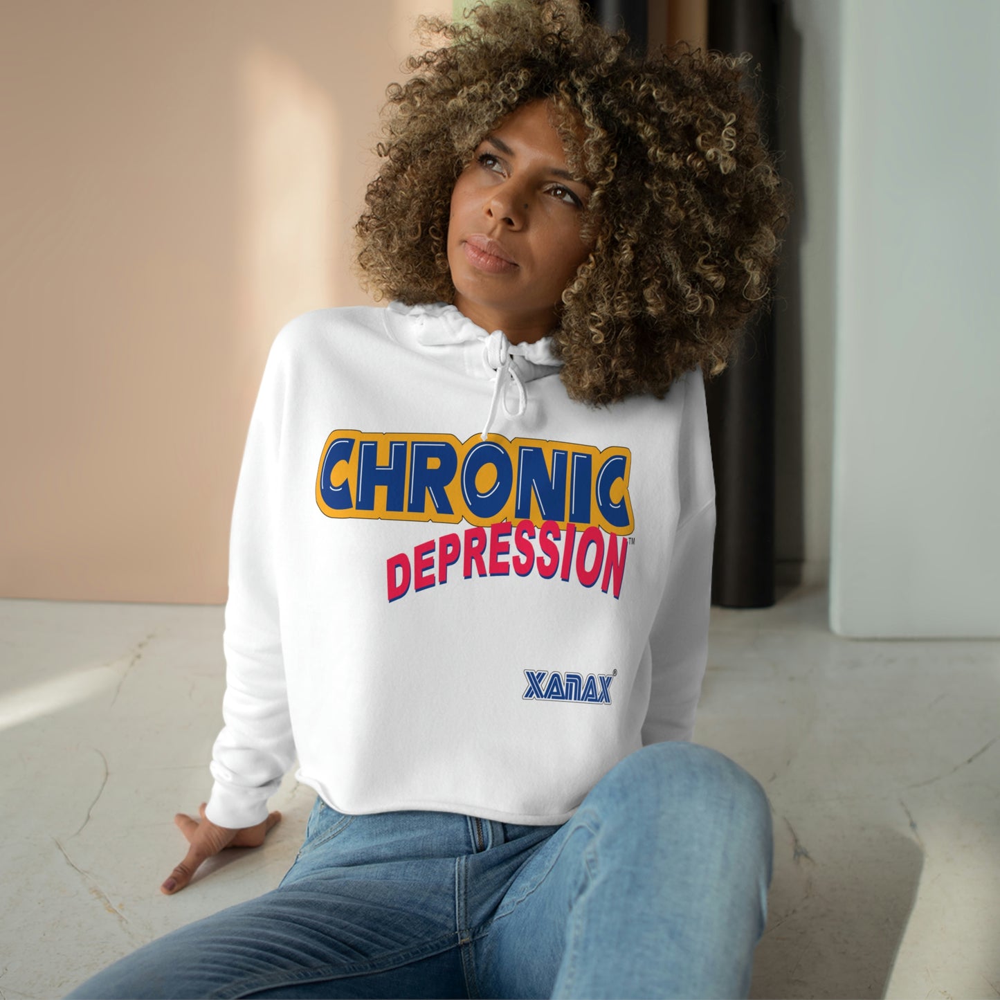 Women's Crop Hoodie - Chronic Depression