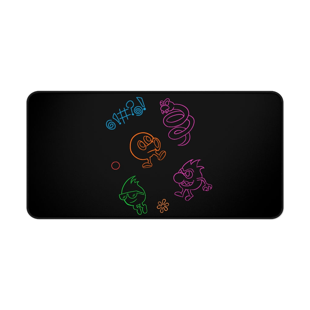 Desk Mat - Neon Q-Bert