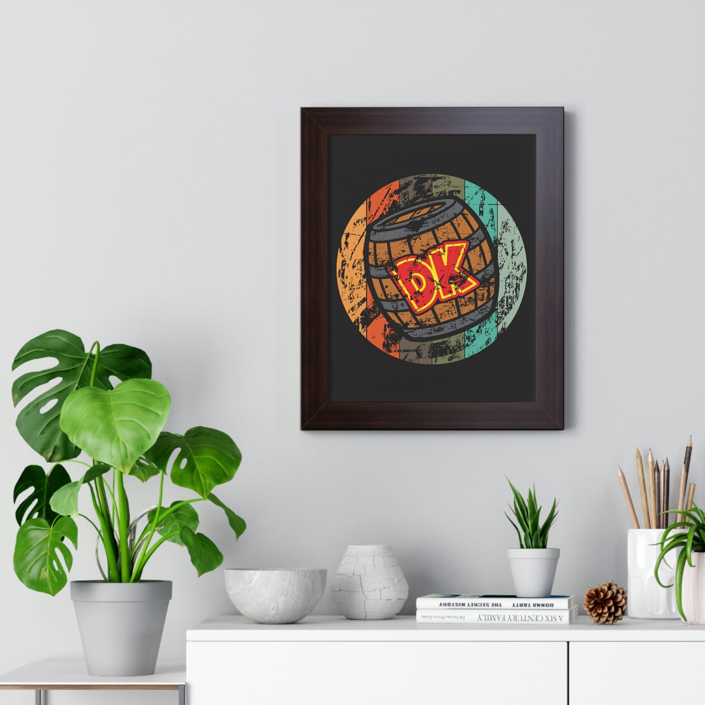 Donkey Kong Framed Poster - DK Vintage Barrel