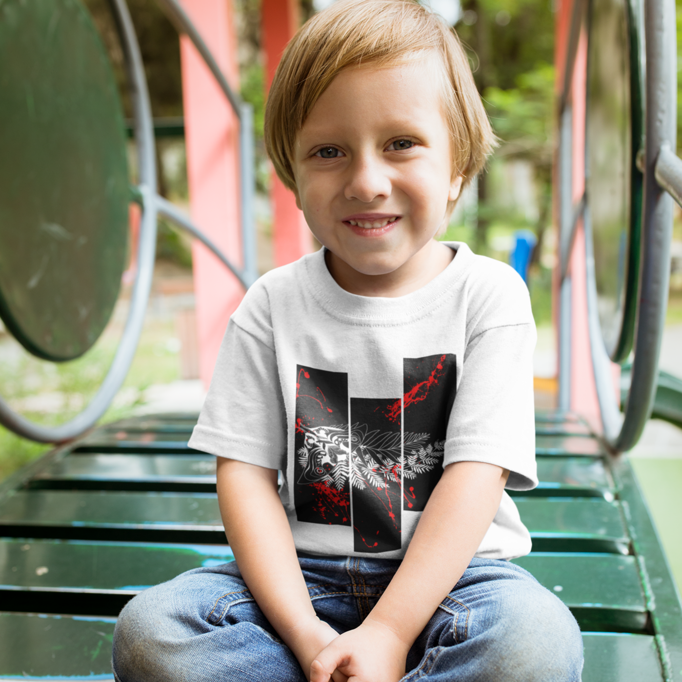 Kids' Tee - Moth Tattoo White