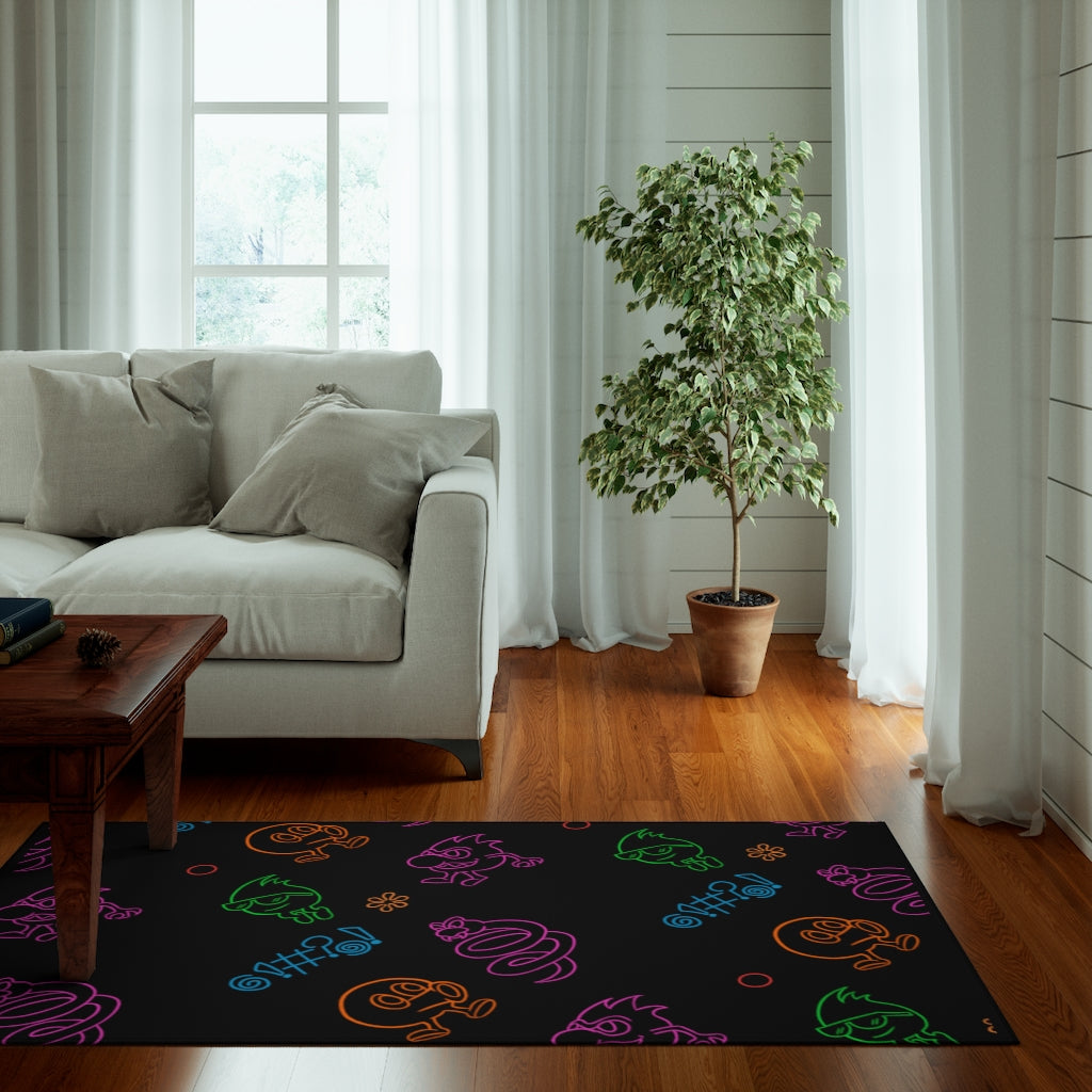 Dornier Rug - Neon Q-Bert Pattern
