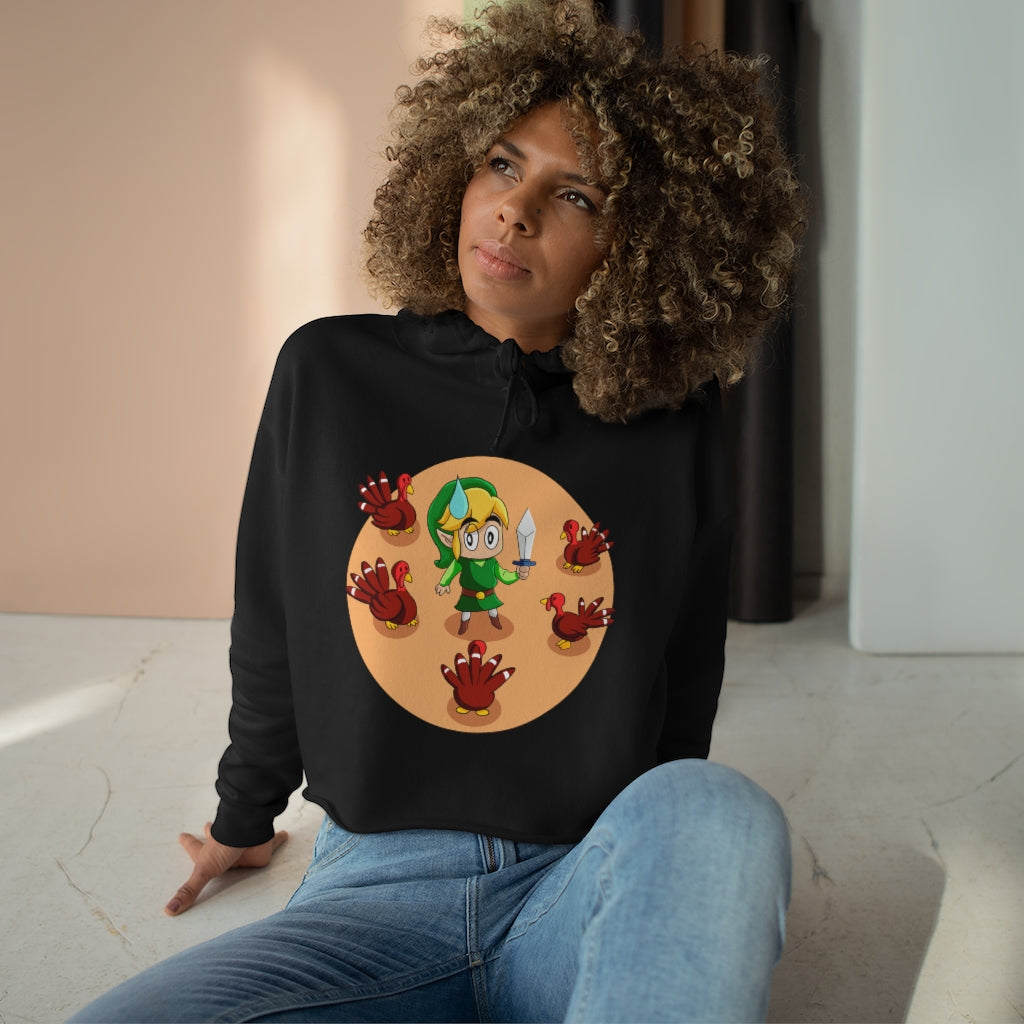 Black The Legend of Zelda Crop Hoodie Gaming Fashion