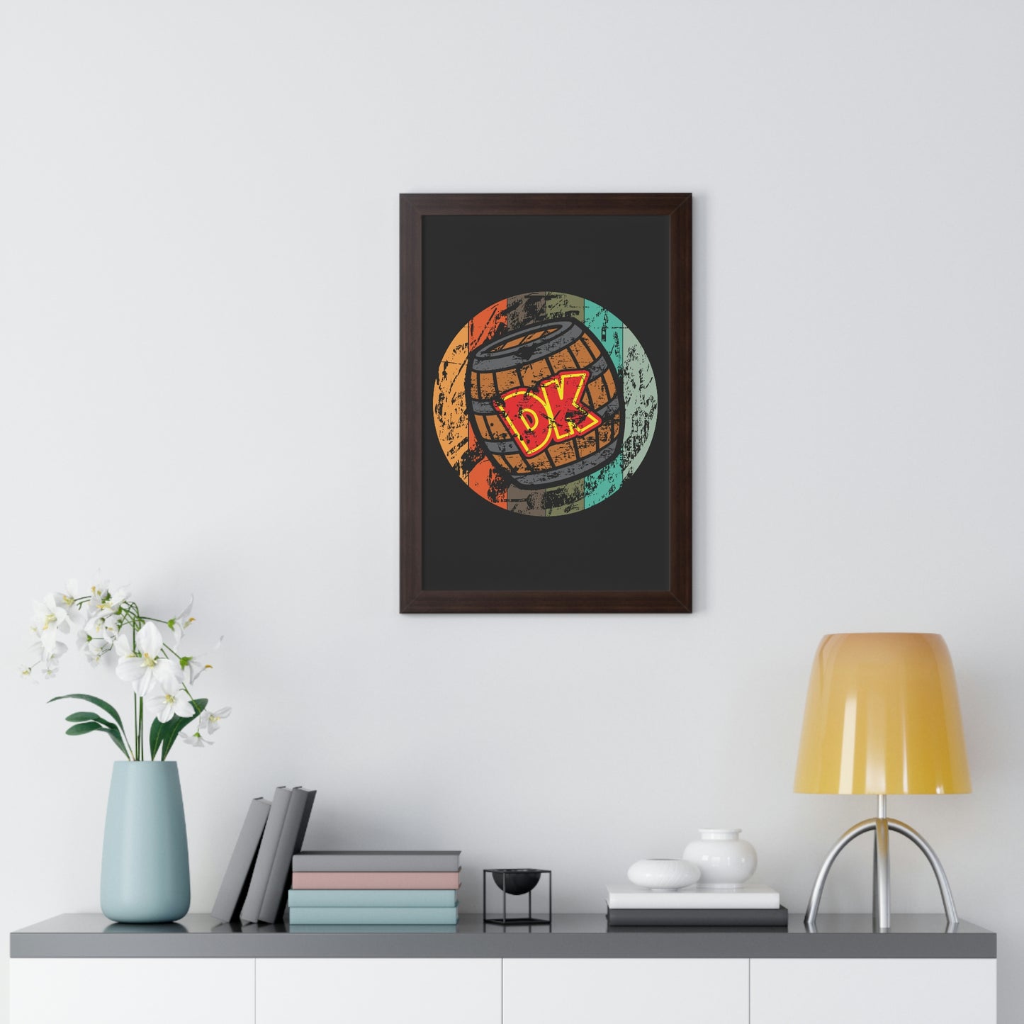 Donkey Kong Framed Poster - DK Vintage Barrel