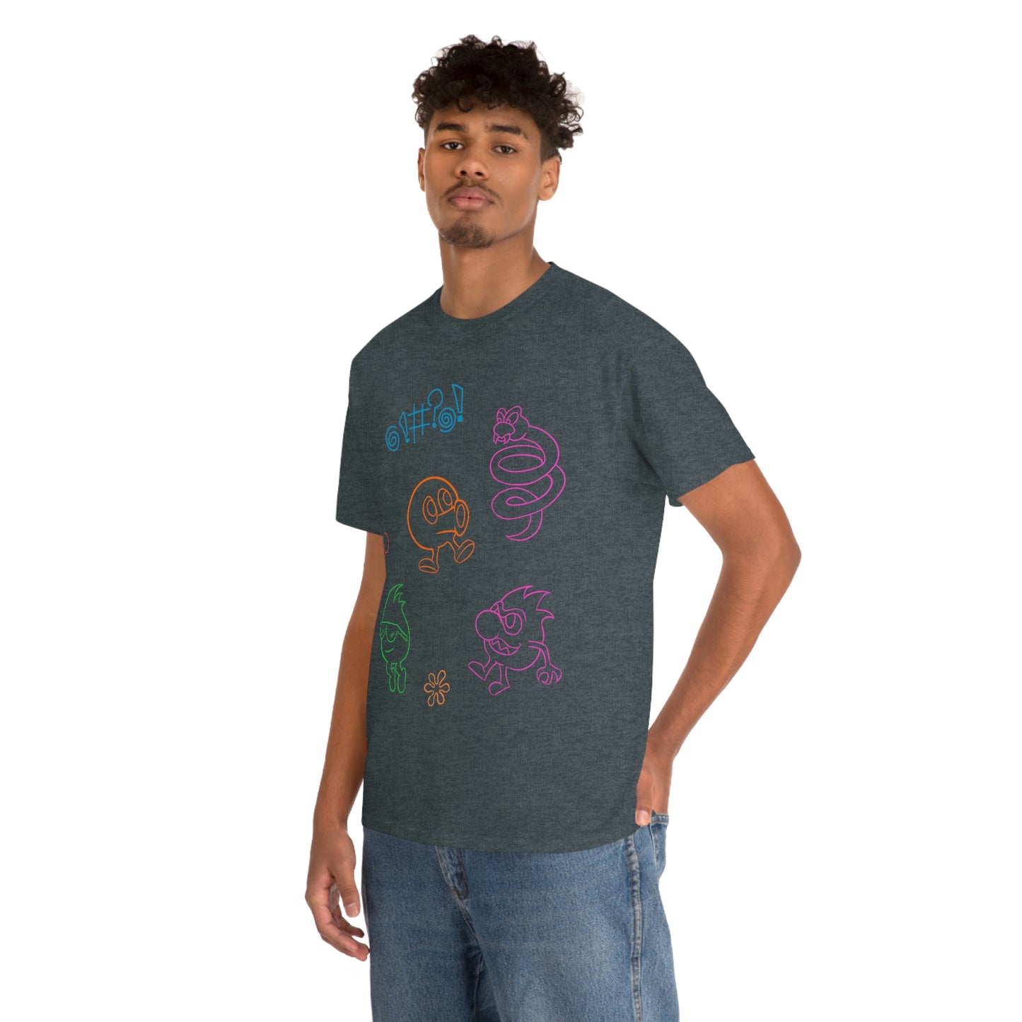 Q-Bert Men's Tee - Neon Q-Bert