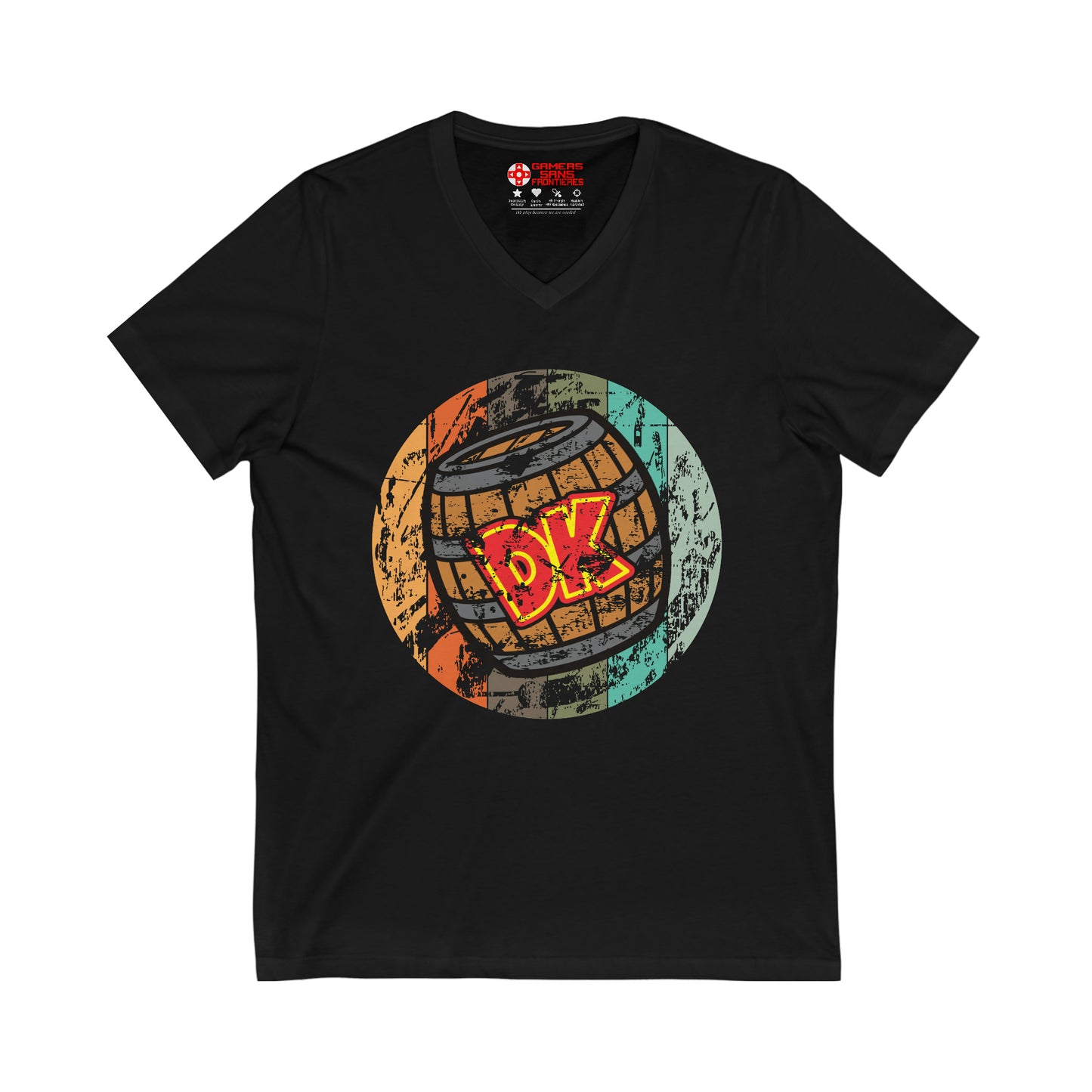 Donkey Kong Men's V Tee - DK Vintage Barrel
