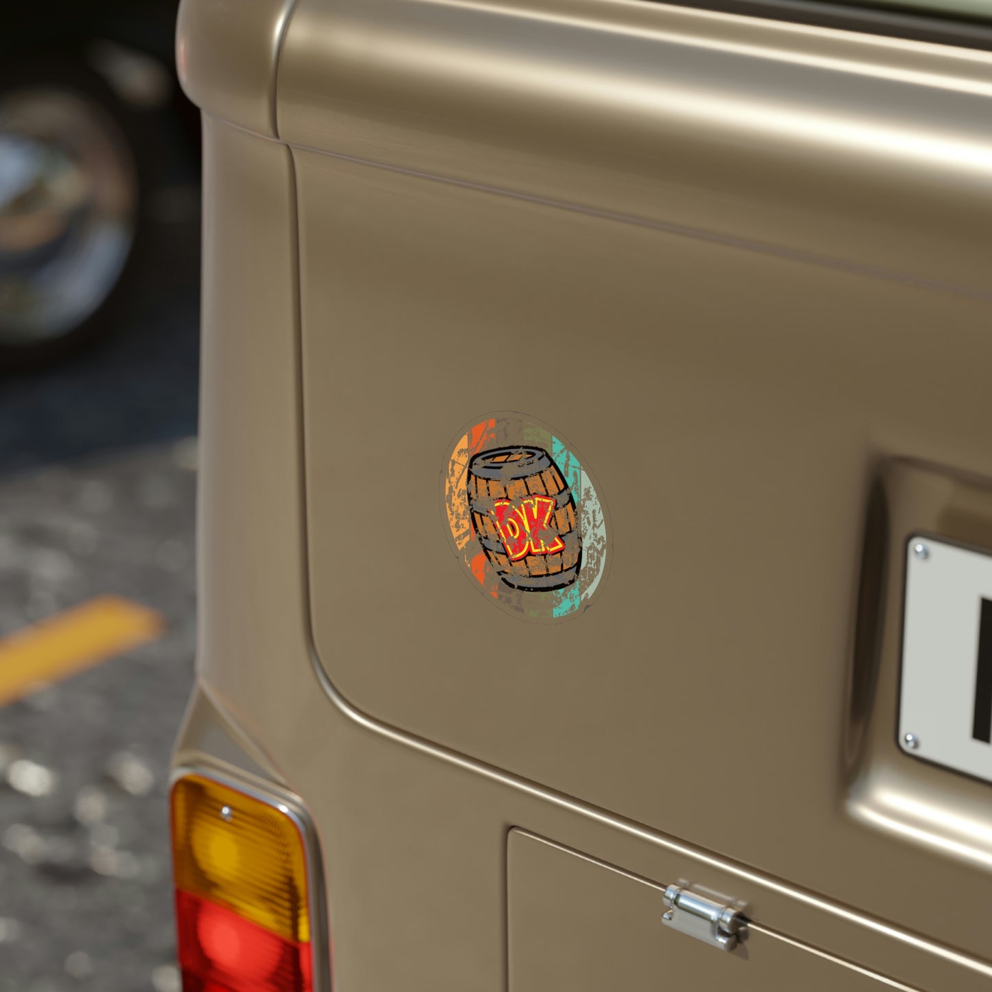 Donkey Kong Transparent Outdoor Stickers - DK Vintage Barrel