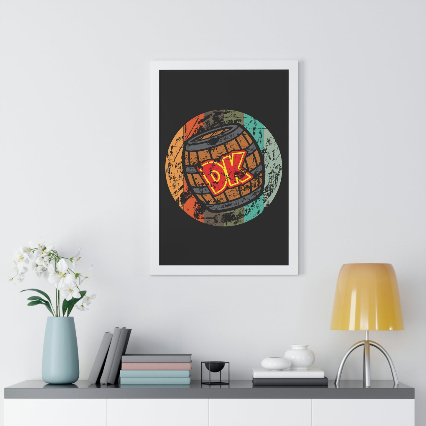 Donkey Kong Framed Poster - DK Vintage Barrel