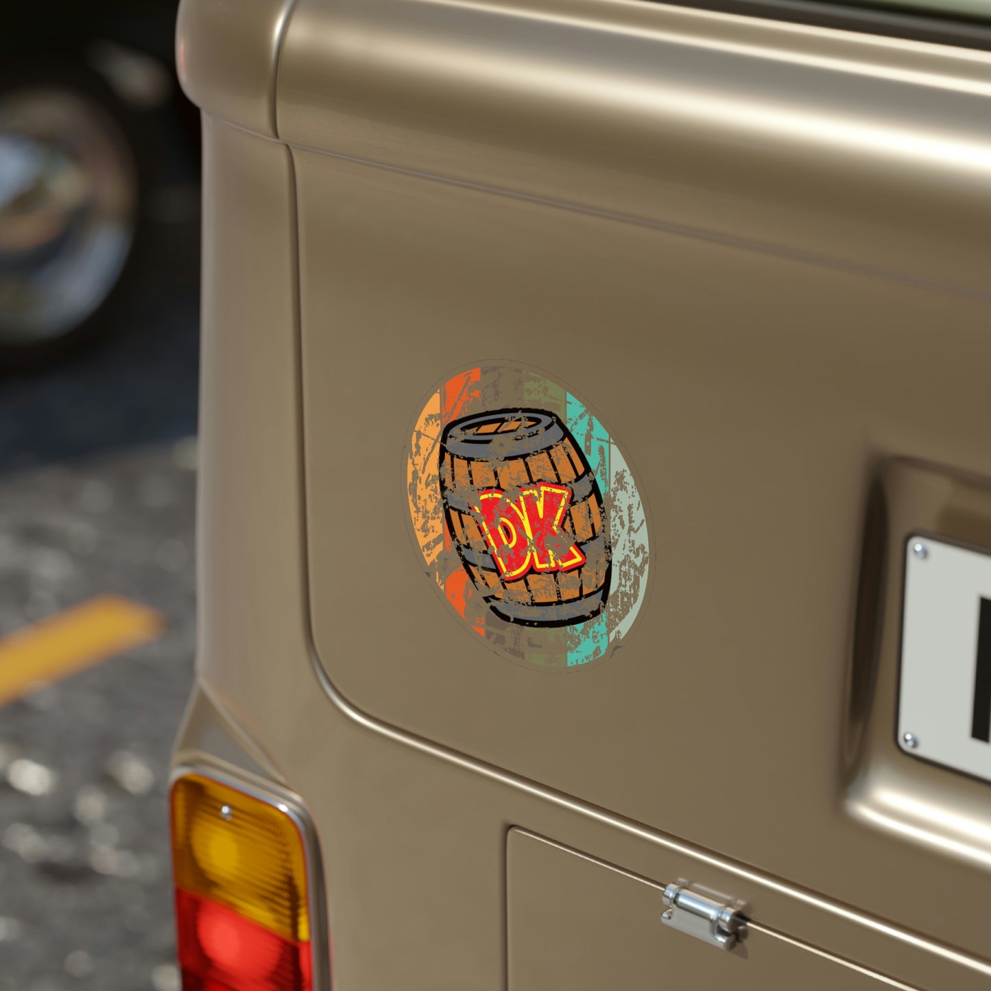 Donkey Kong Transparent Outdoor Stickers - DK Vintage Barrel