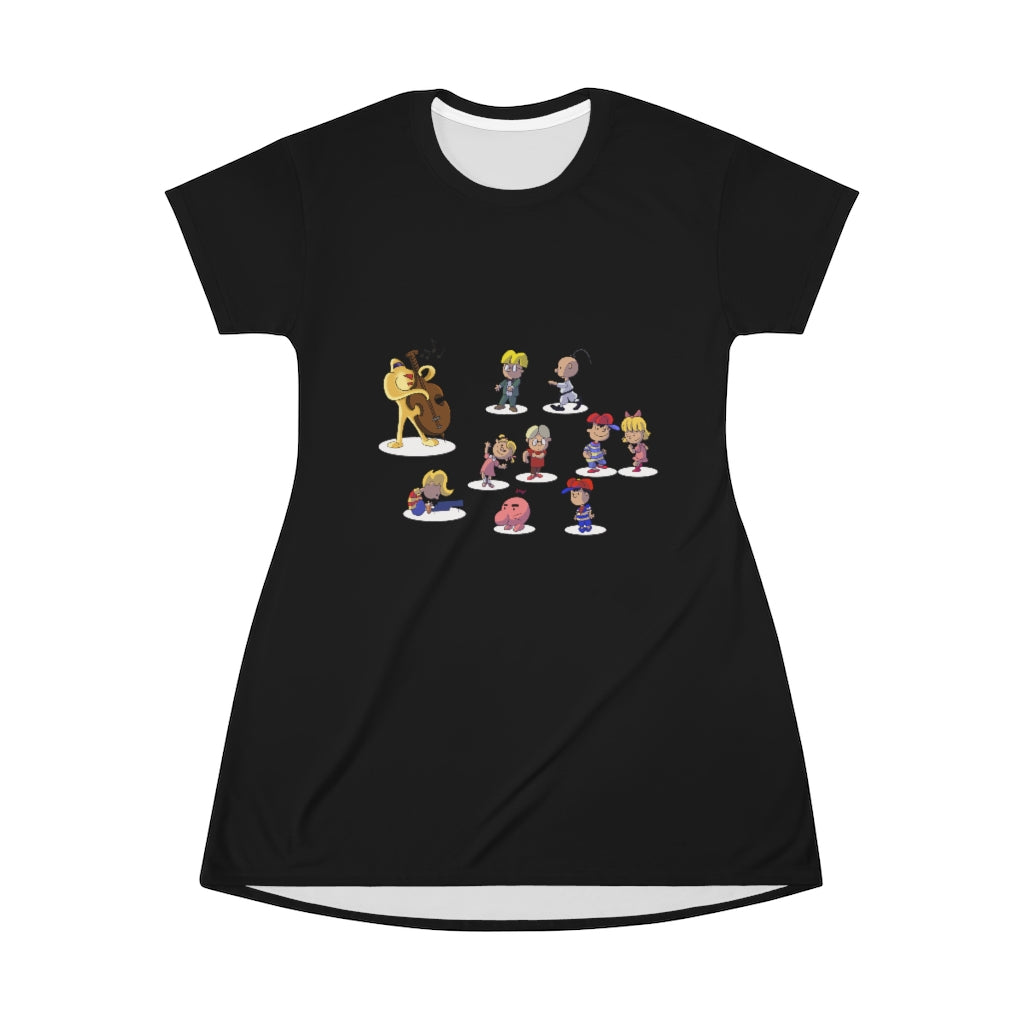 Black EarthBound Tee Dress Gaming Fashion