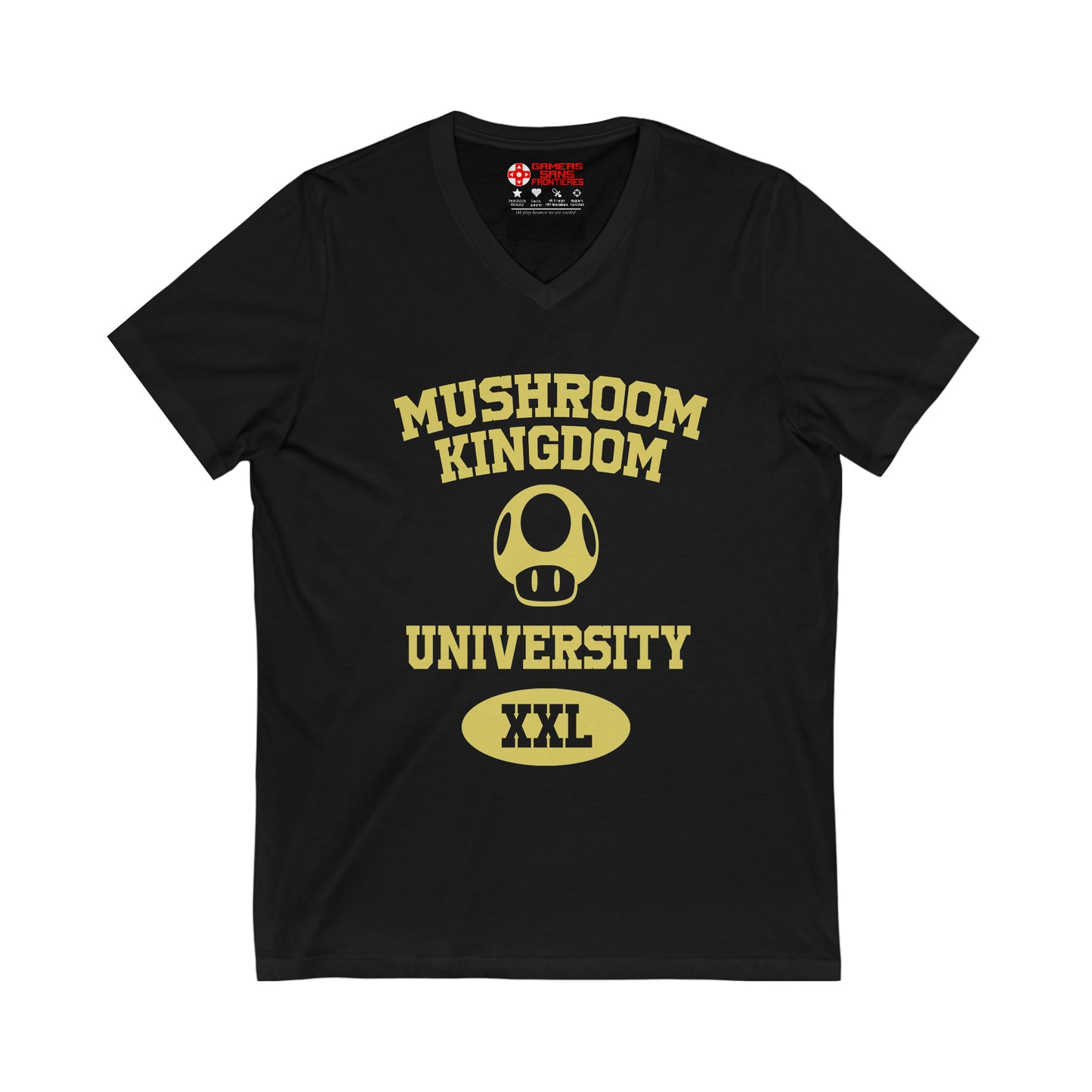 Super Mario Bros Men's V Tee - Mushroom Kingdom University