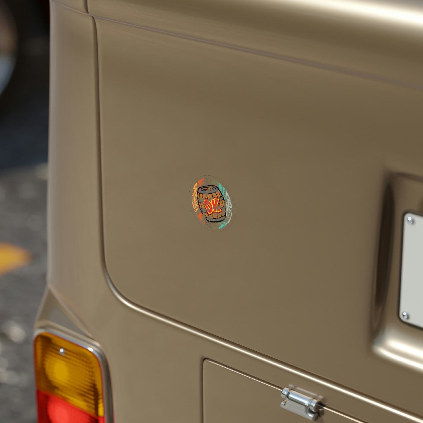 Donkey Kong Transparent Outdoor Stickers - DK Vintage Barrel