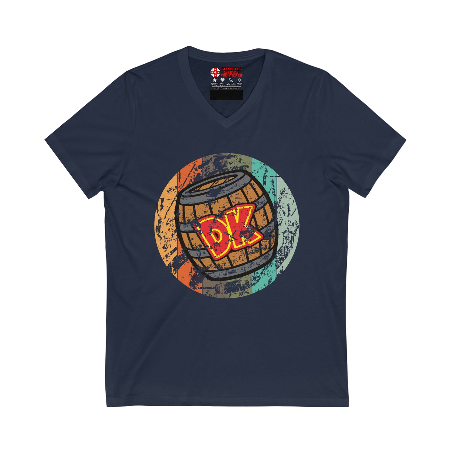Donkey Kong Men's V Tee - DK Vintage Barrel