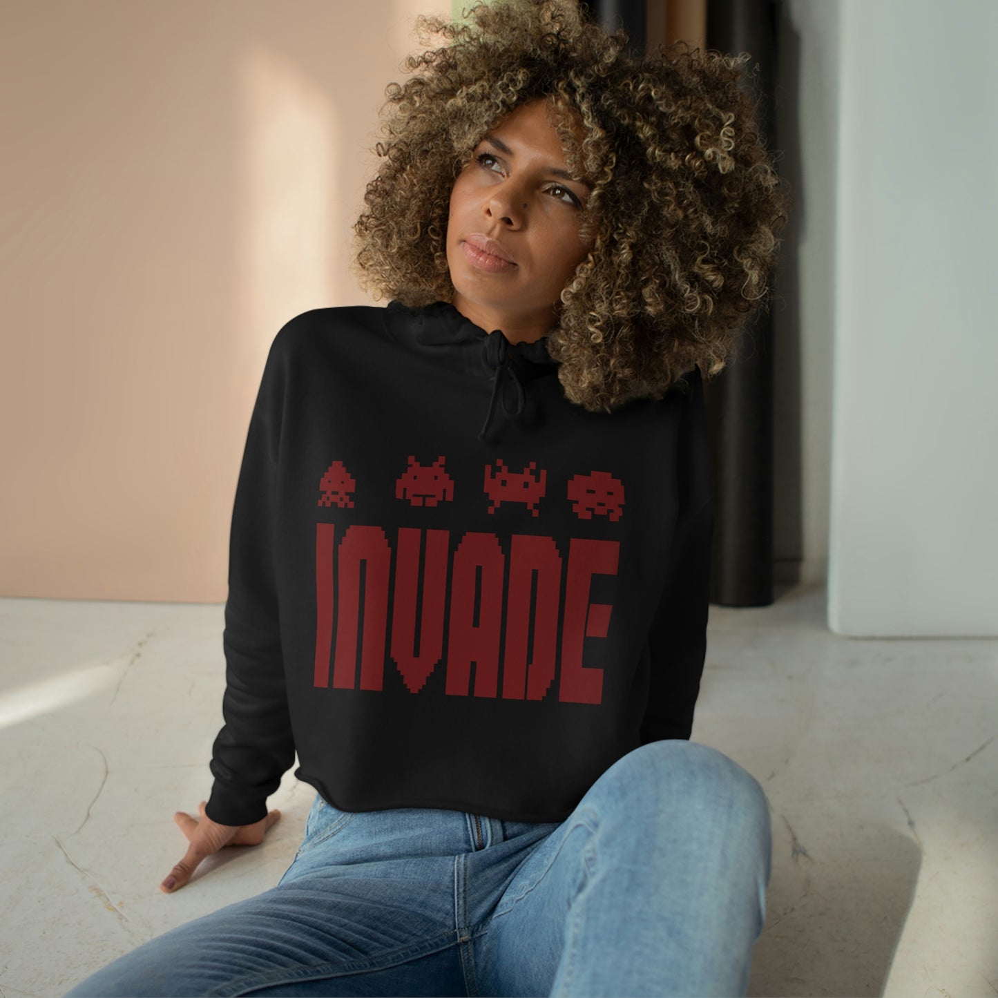 Women's Crop Hoodie - Invasion