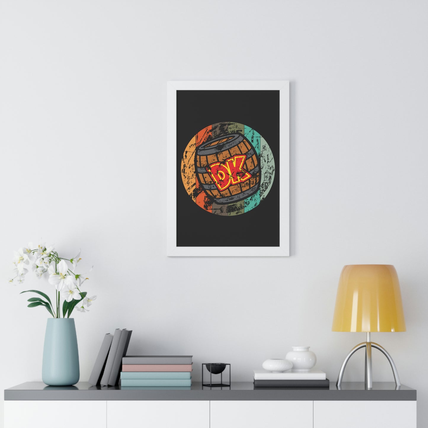 Donkey Kong Framed Poster - DK Vintage Barrel