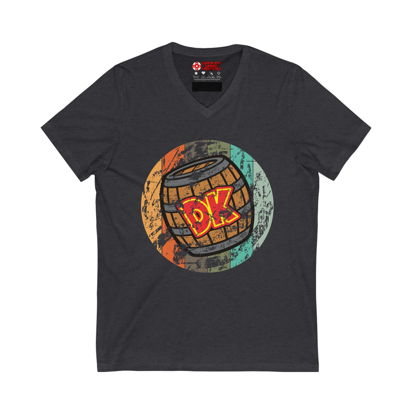 Donkey Kong Men's V Tee - DK Vintage Barrel
