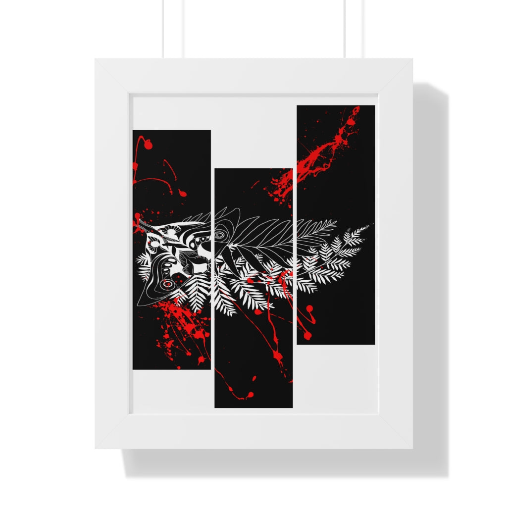 Framed Poster - Moth Tattoo Black