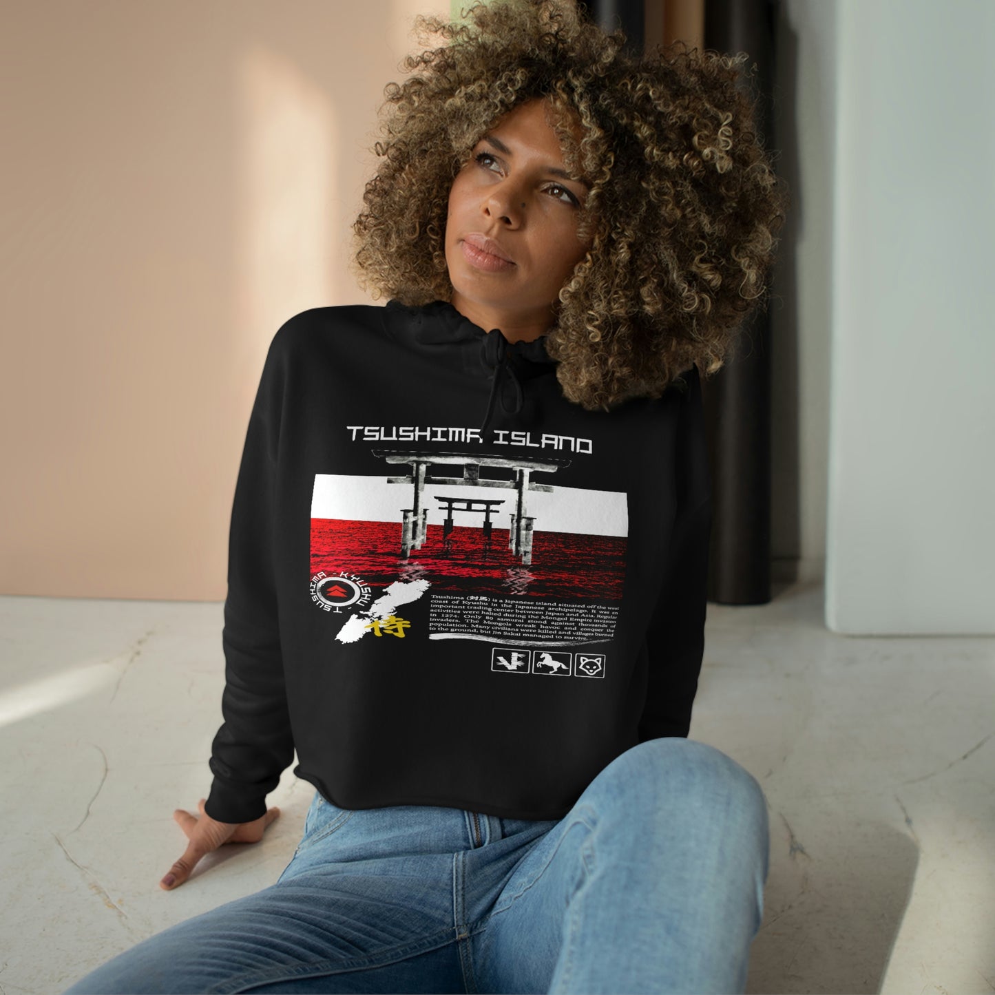 Women's Crop Hoodie - Tsushima Island