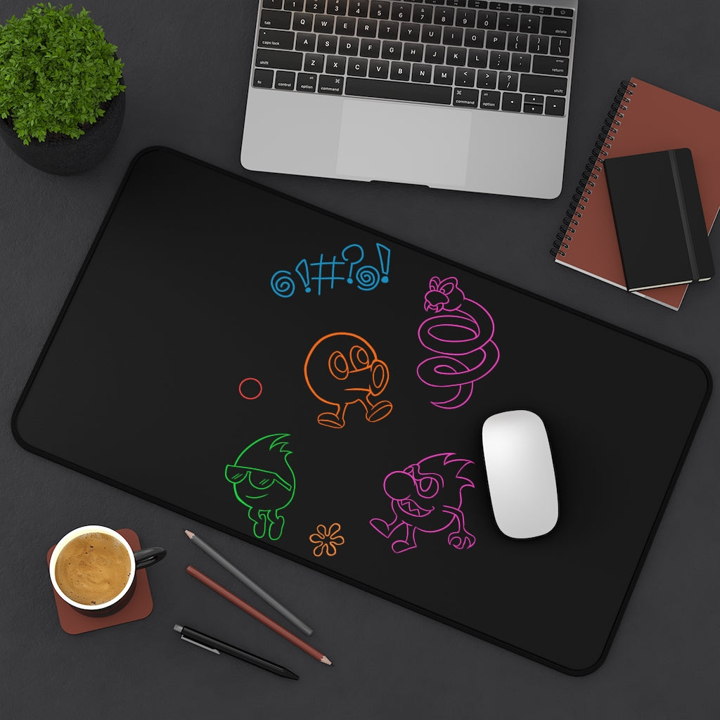 Desk Mat - Neon Q-Bert