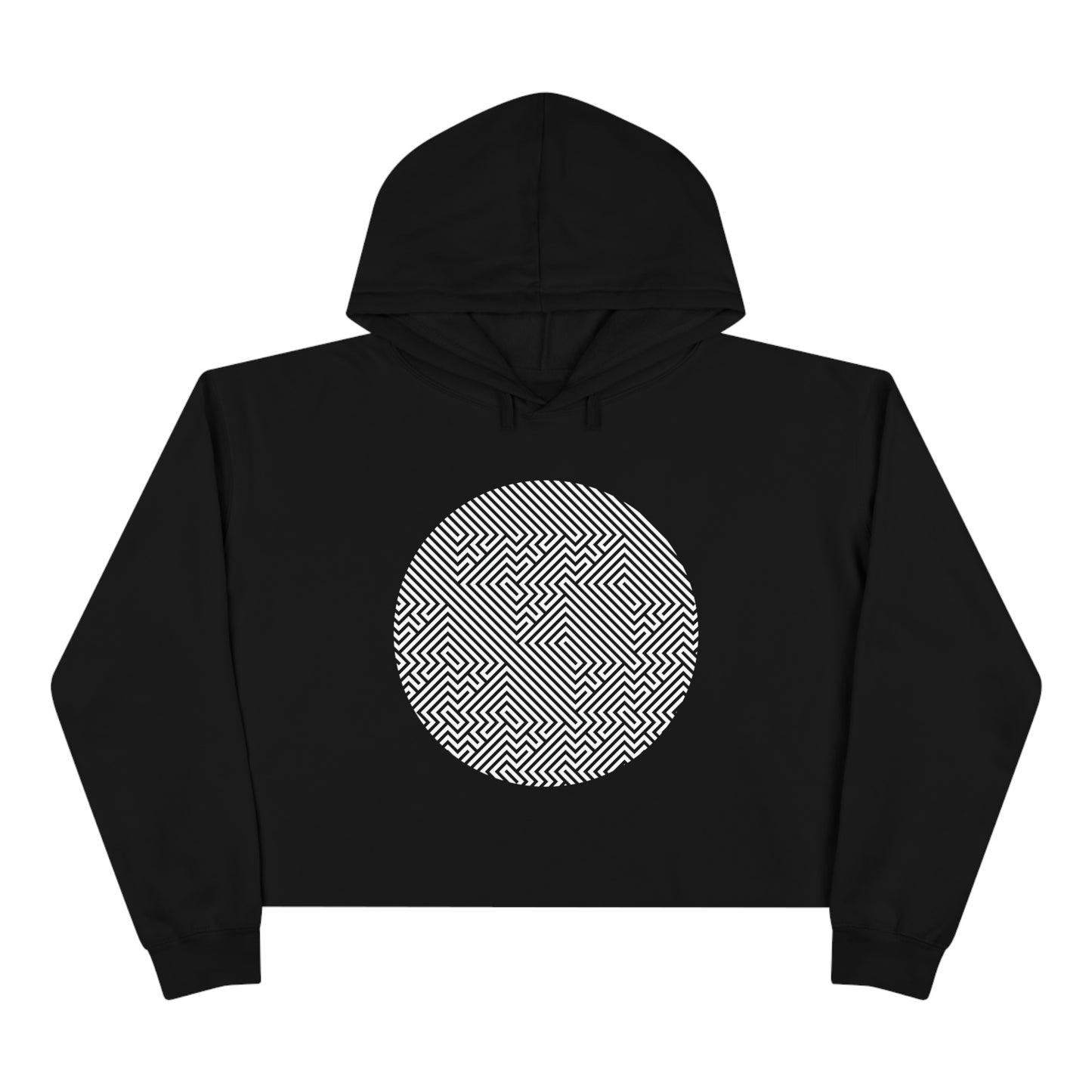 Women's Crop Hoodie - Tetris Stealth