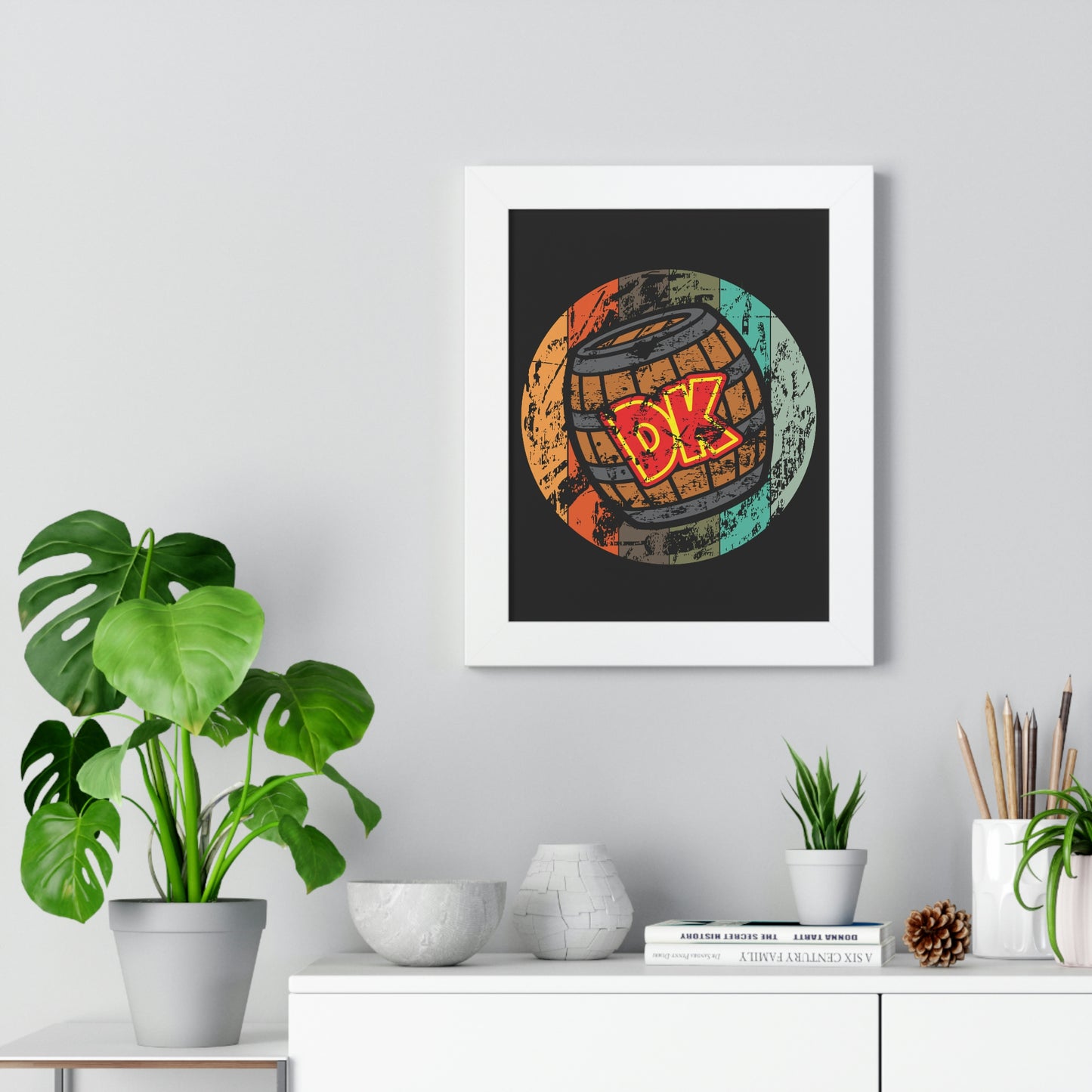 Donkey Kong Framed Poster - DK Vintage Barrel