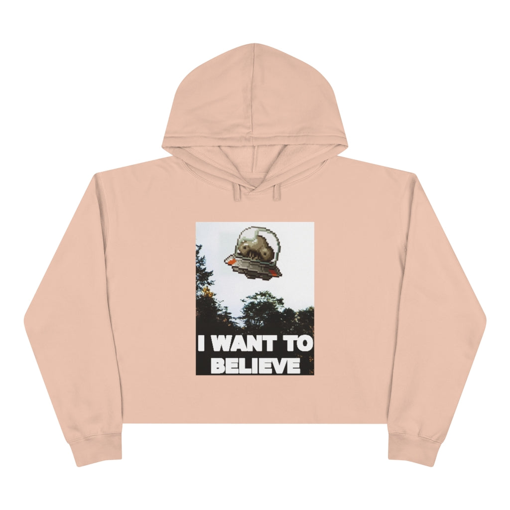 Women's Crop Hoodie - I Want to Believe